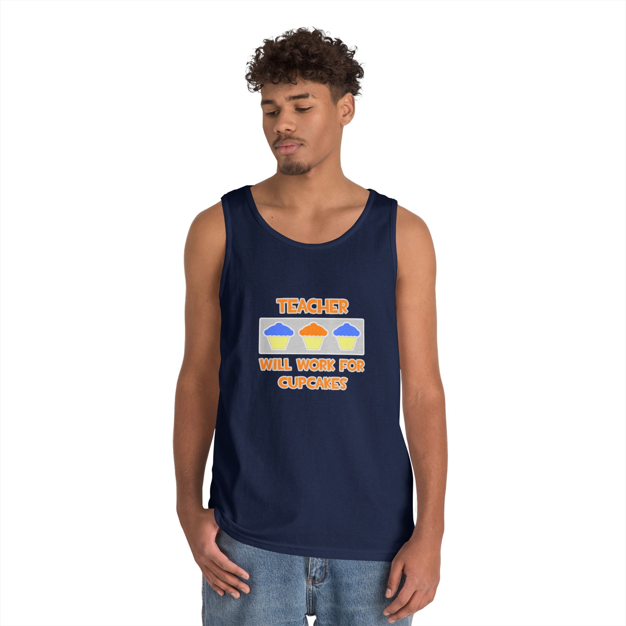 Teacher ... Will Work For Cupcakes - Unisex Heavy Cotton Tank Top