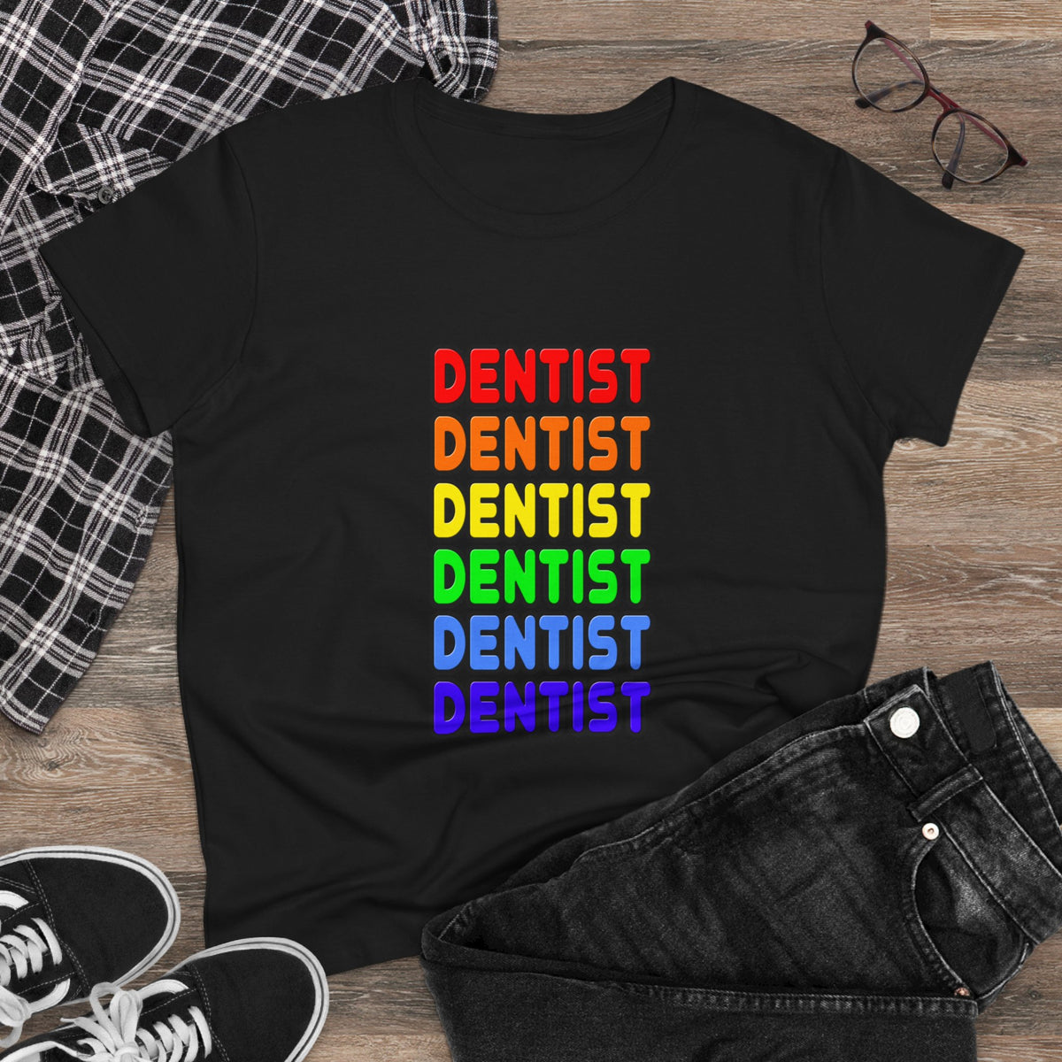 Rainbow Dentist - Women's Midweight Cotton Tee