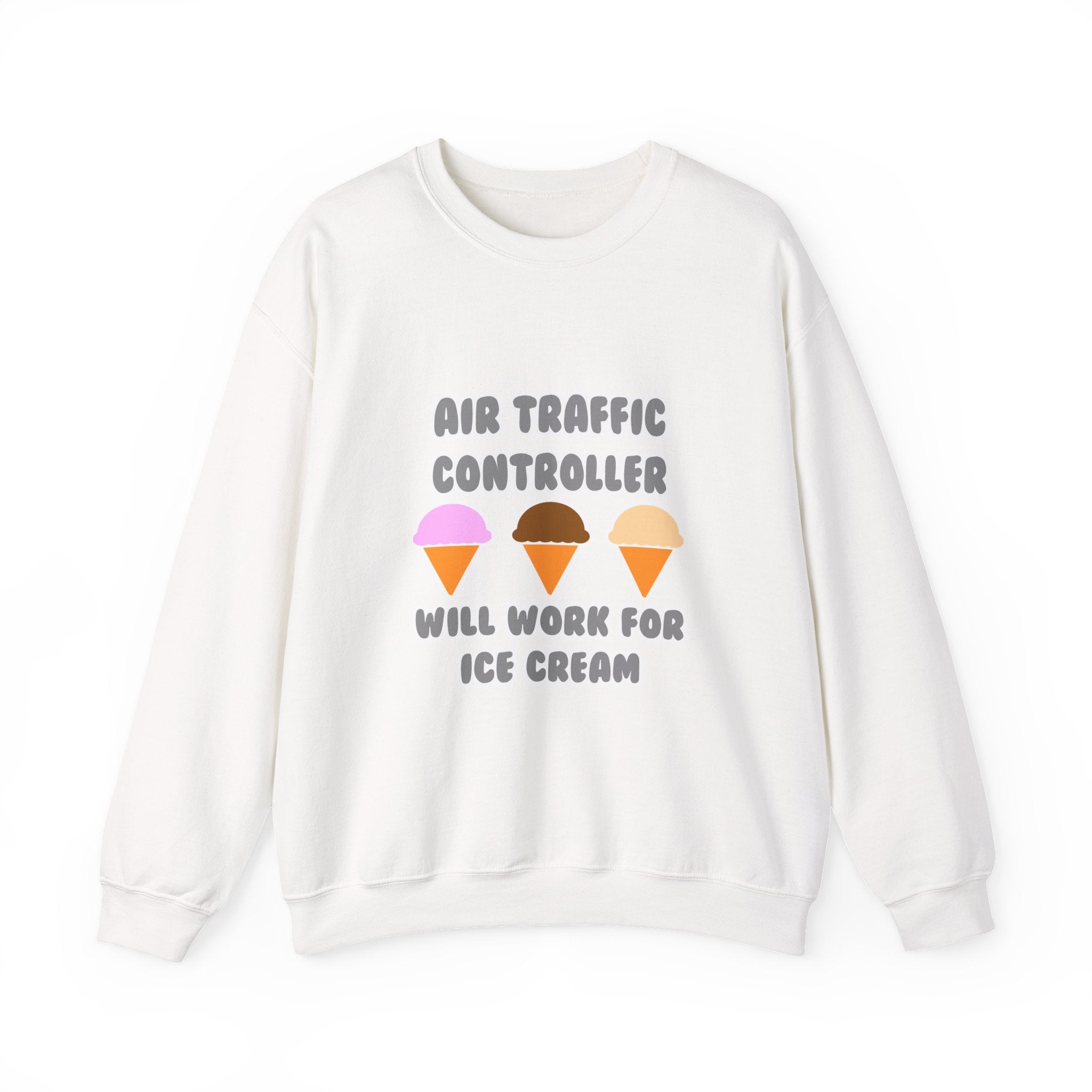 Air Traffic Controller ... Will Work For Ice Cream - Unisex Heavy Blend™ Crewneck Sweatshirt