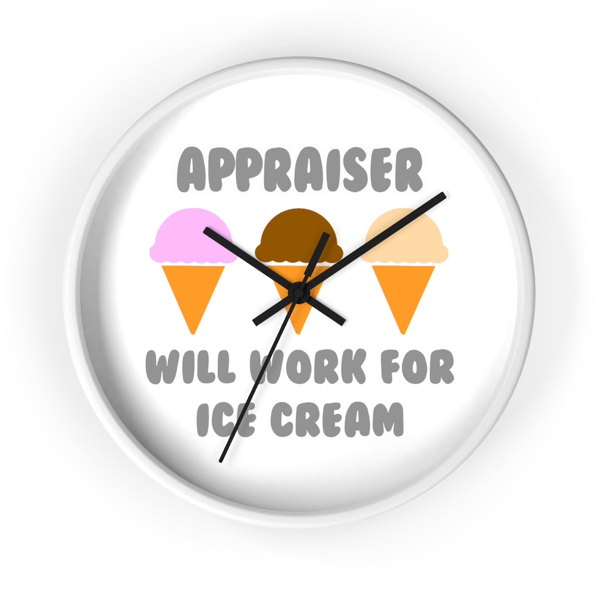 Appraiser ... Will Work For Ice Cream - Wall Clock