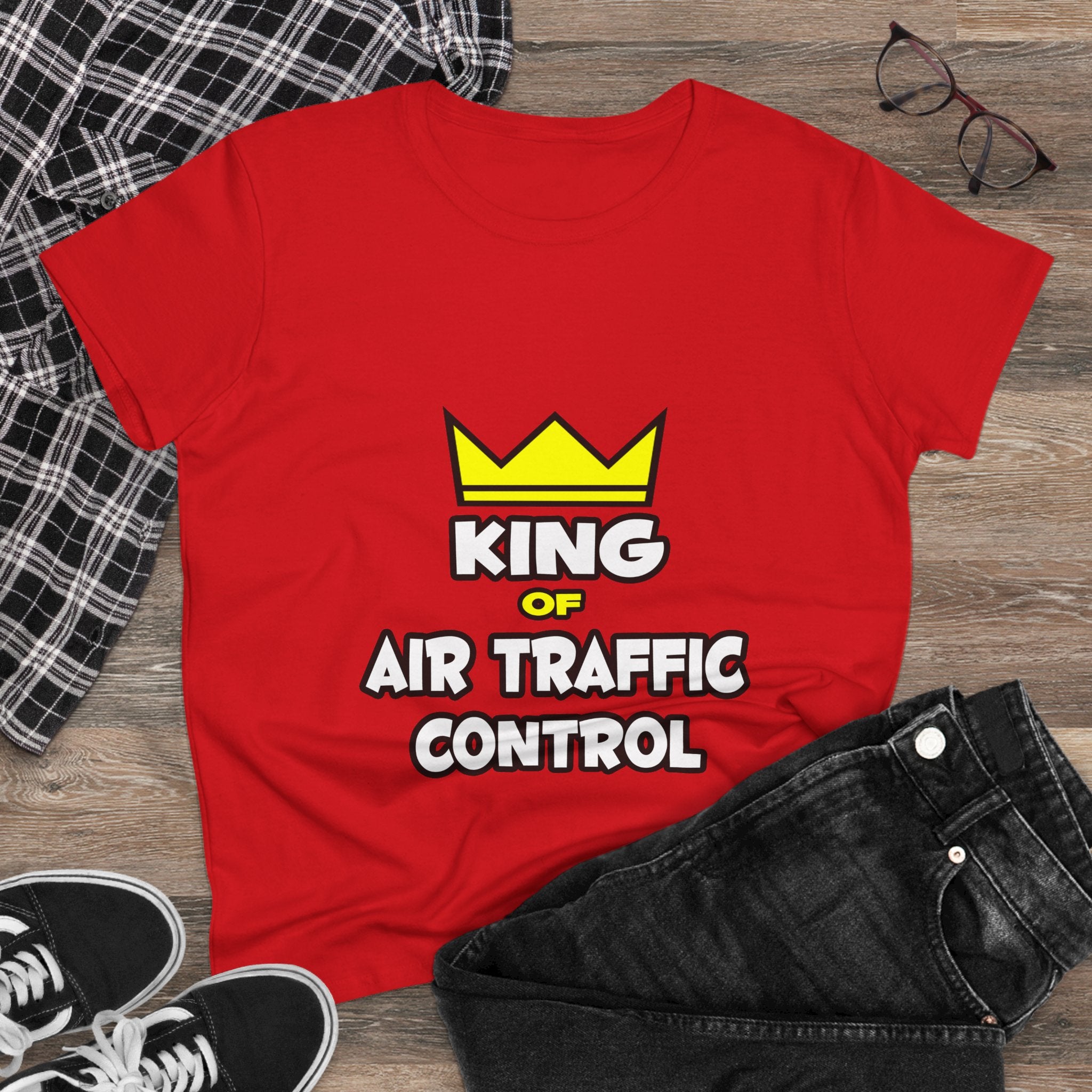 King of Air Traffic Control - Women's Midweight Cotton Tee