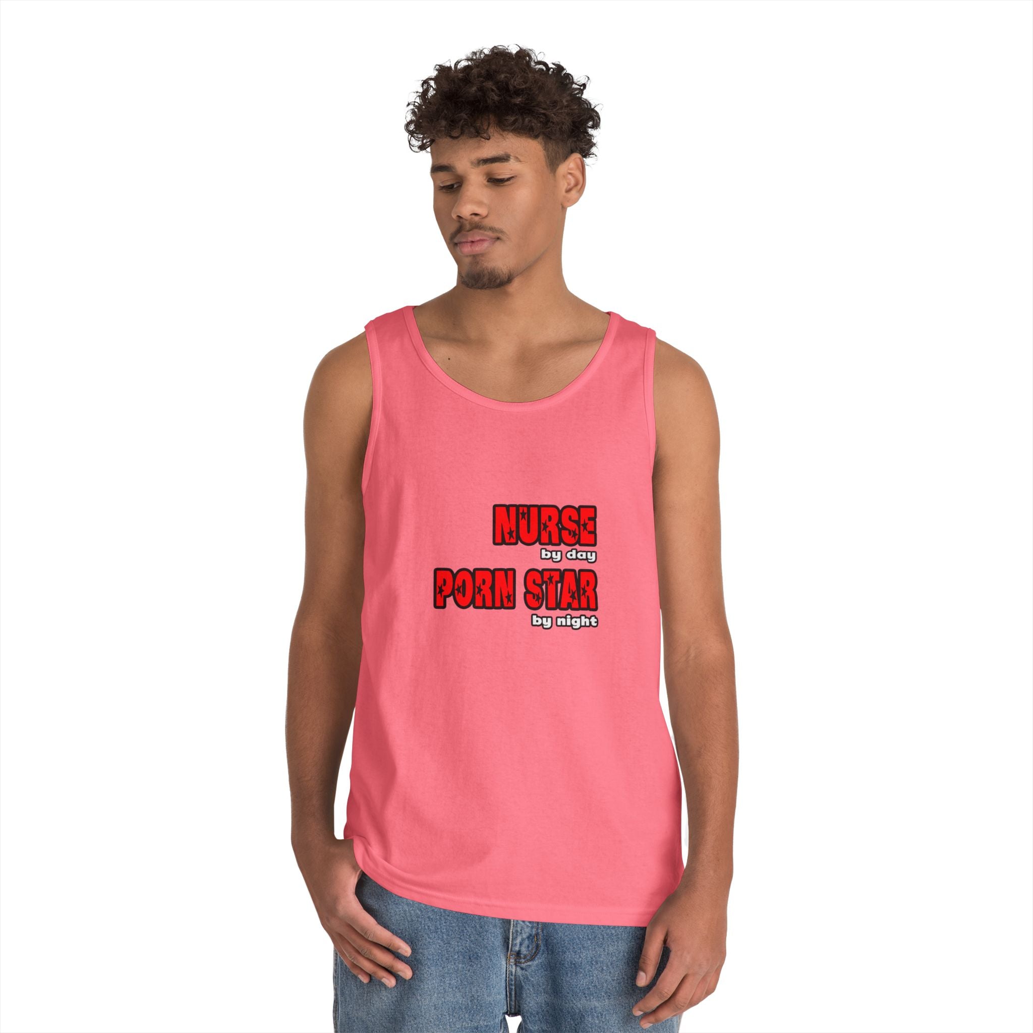 Nurse By Day...Porn Star By Night - Unisex Heavy Cotton Tank Top