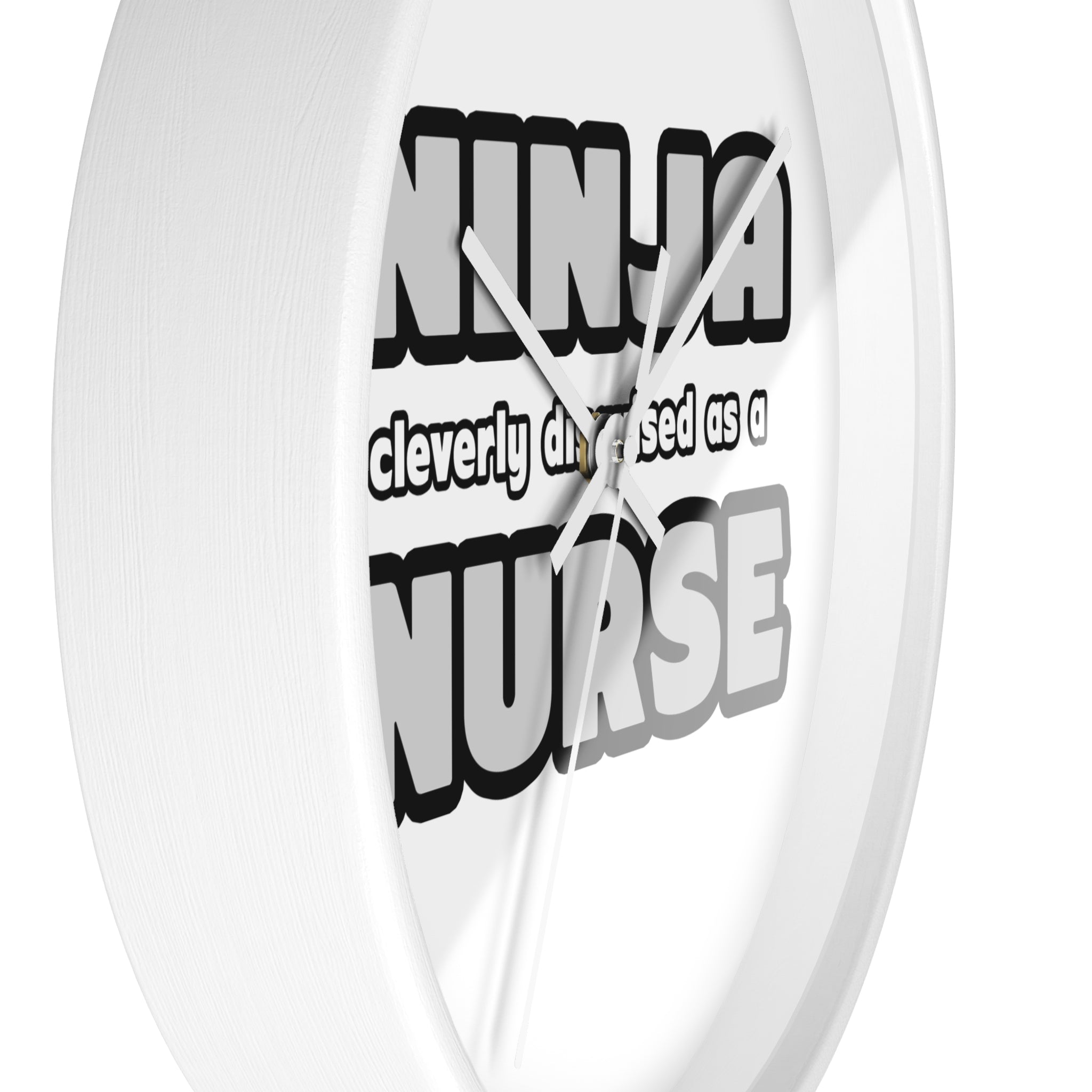 Ninja Cleverly Disguised As A Nurse - Wall Clock
