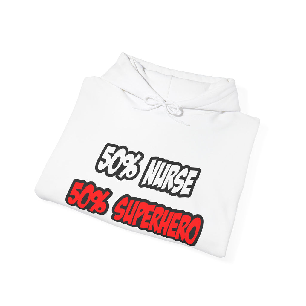 Half Nurse...Half Superhero - Unisex Heavy Blend™ Hooded Sweatshirt
