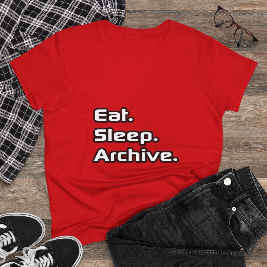 Eat. Sleep. Archive - Women's Midweight Cotton Tee