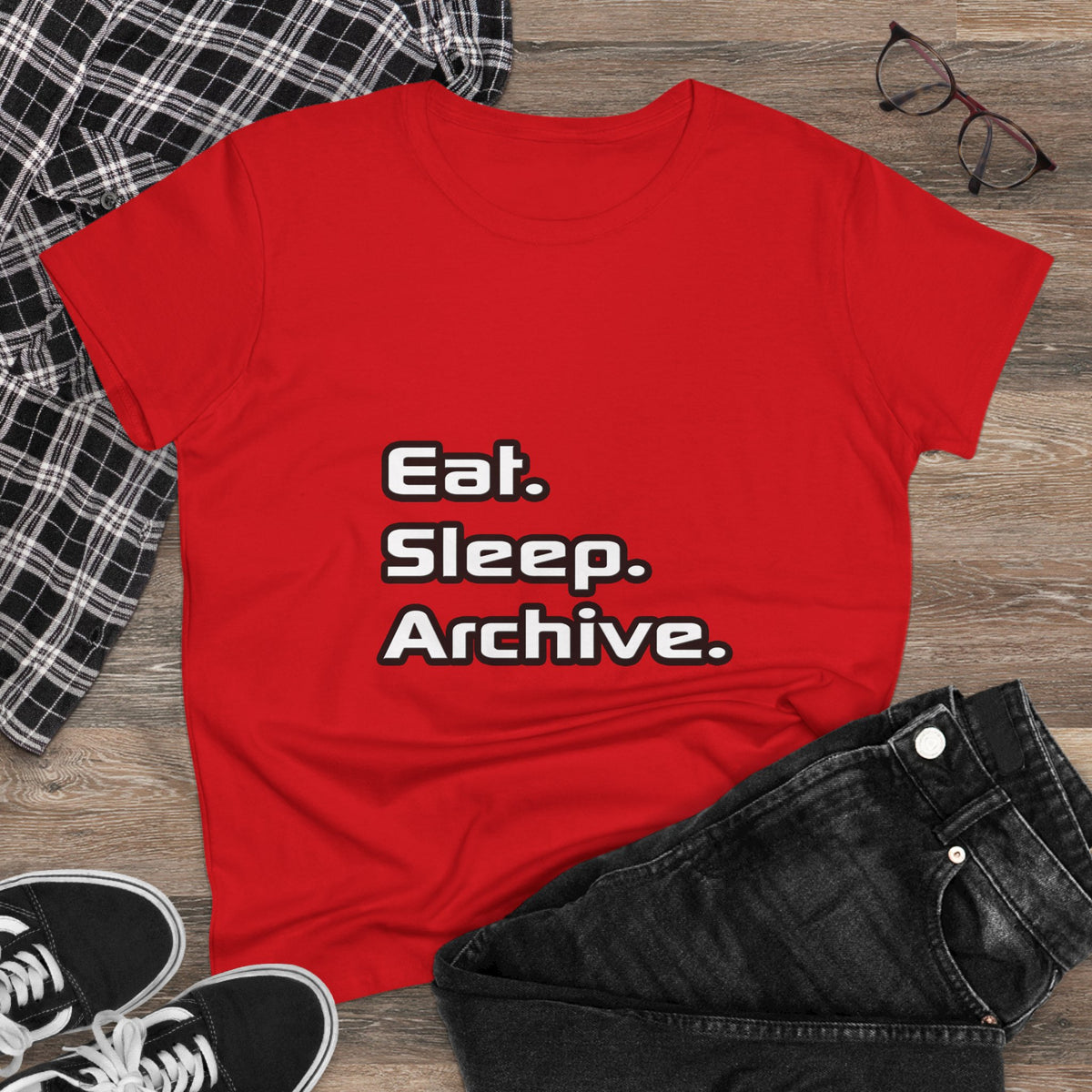 Eat. Sleep. Archive - Women's Midweight Cotton Tee