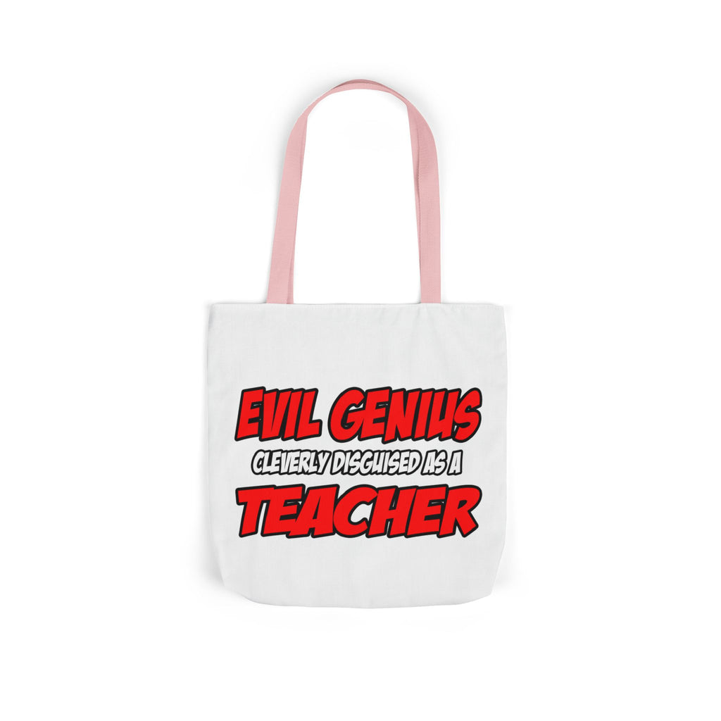 Evil Genius...Teacher - Canvas Tote Bag, 5-Color Straps