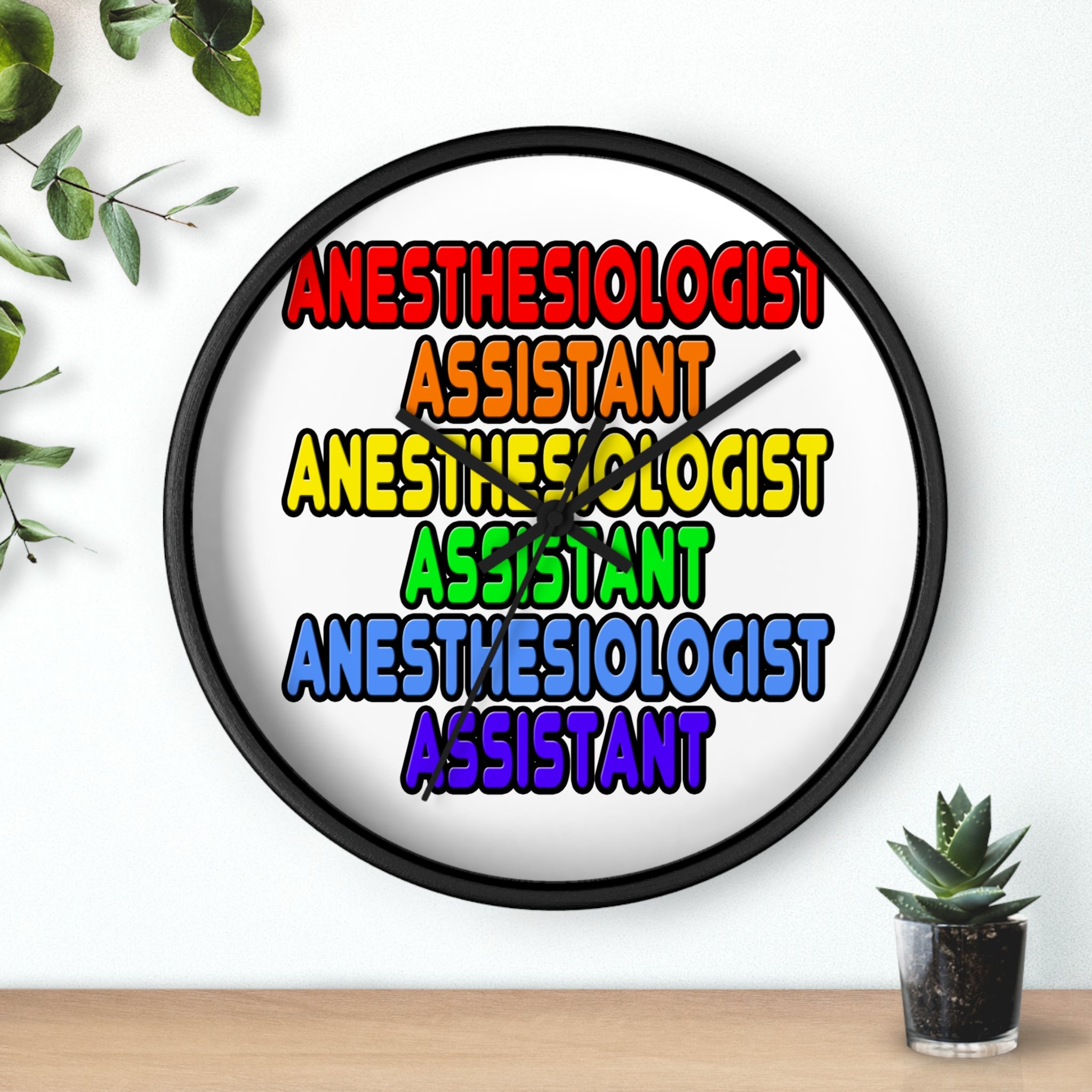 Rainbow Anesthesiologist Assistant - Wall Clock