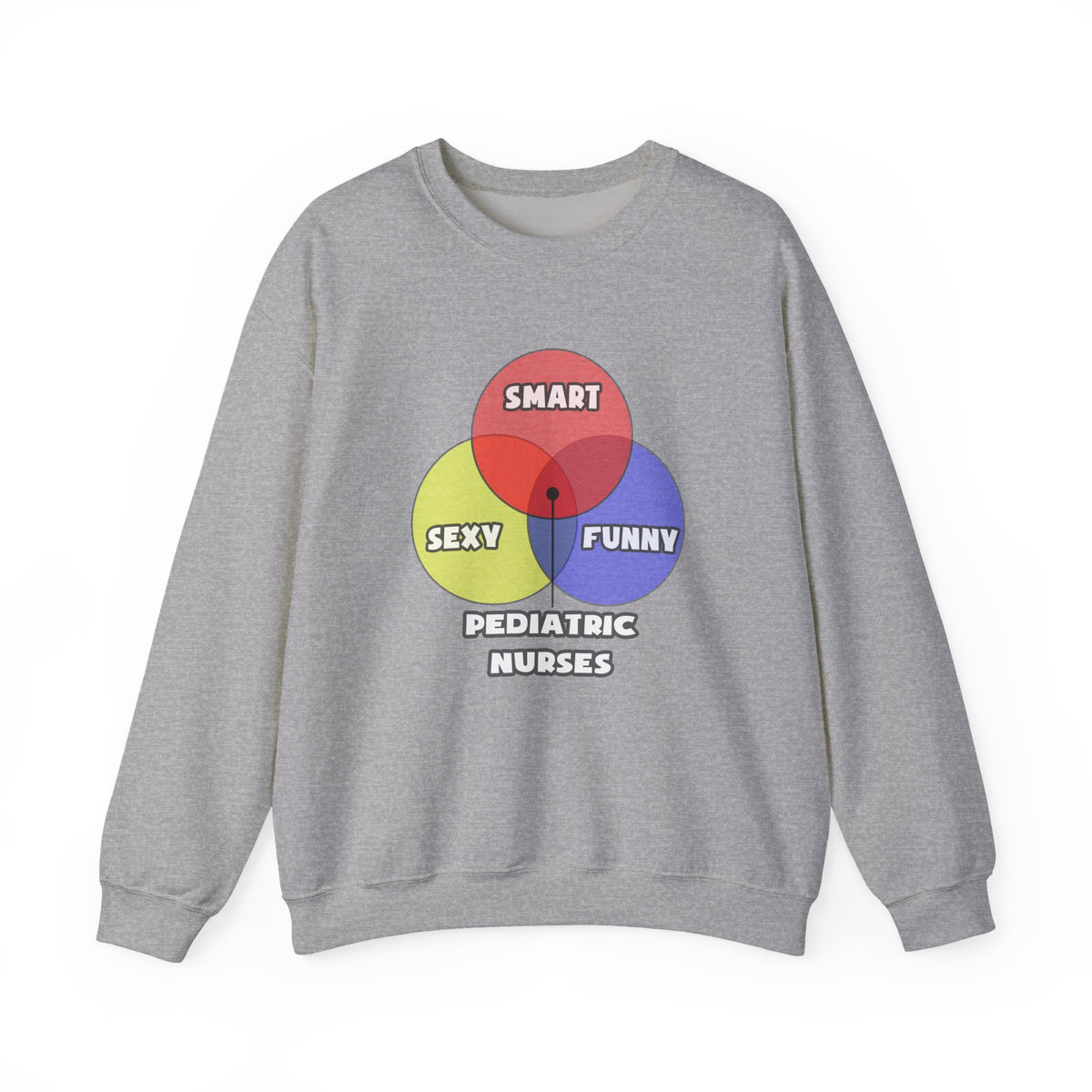 Venn Diagram .. Pediatric Nurses - Unisex Heavy Blend™ Crewneck Sweatshirt