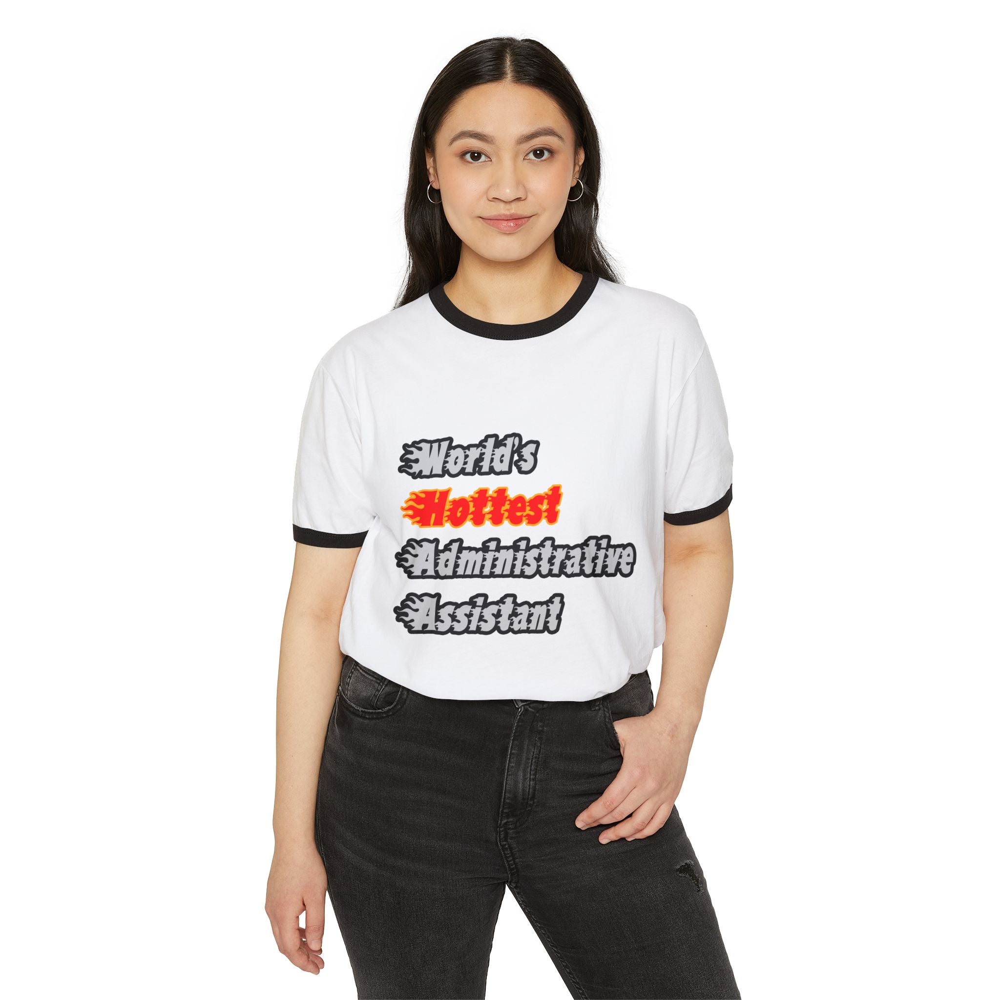 World's Hottest Administrative Assistant - Unisex Cotton Ringer T-Shirt