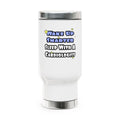 Wake Up Smarter...Sleep With a Cardiologist - Stainless Steel Travel Mug with Handle, 14oz