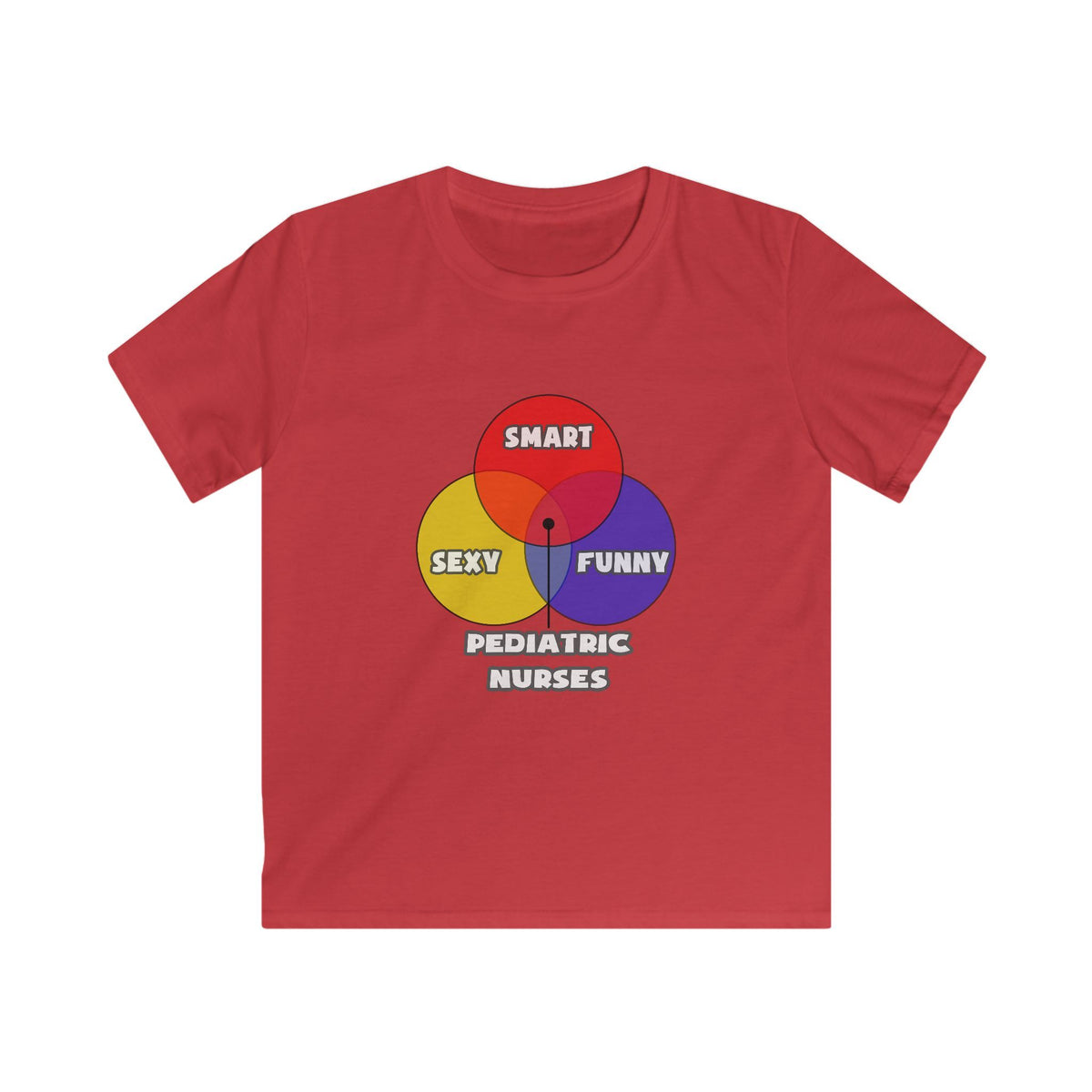 Venn Diagram .. Pediatric Nurses - Kids Softstyle Tee