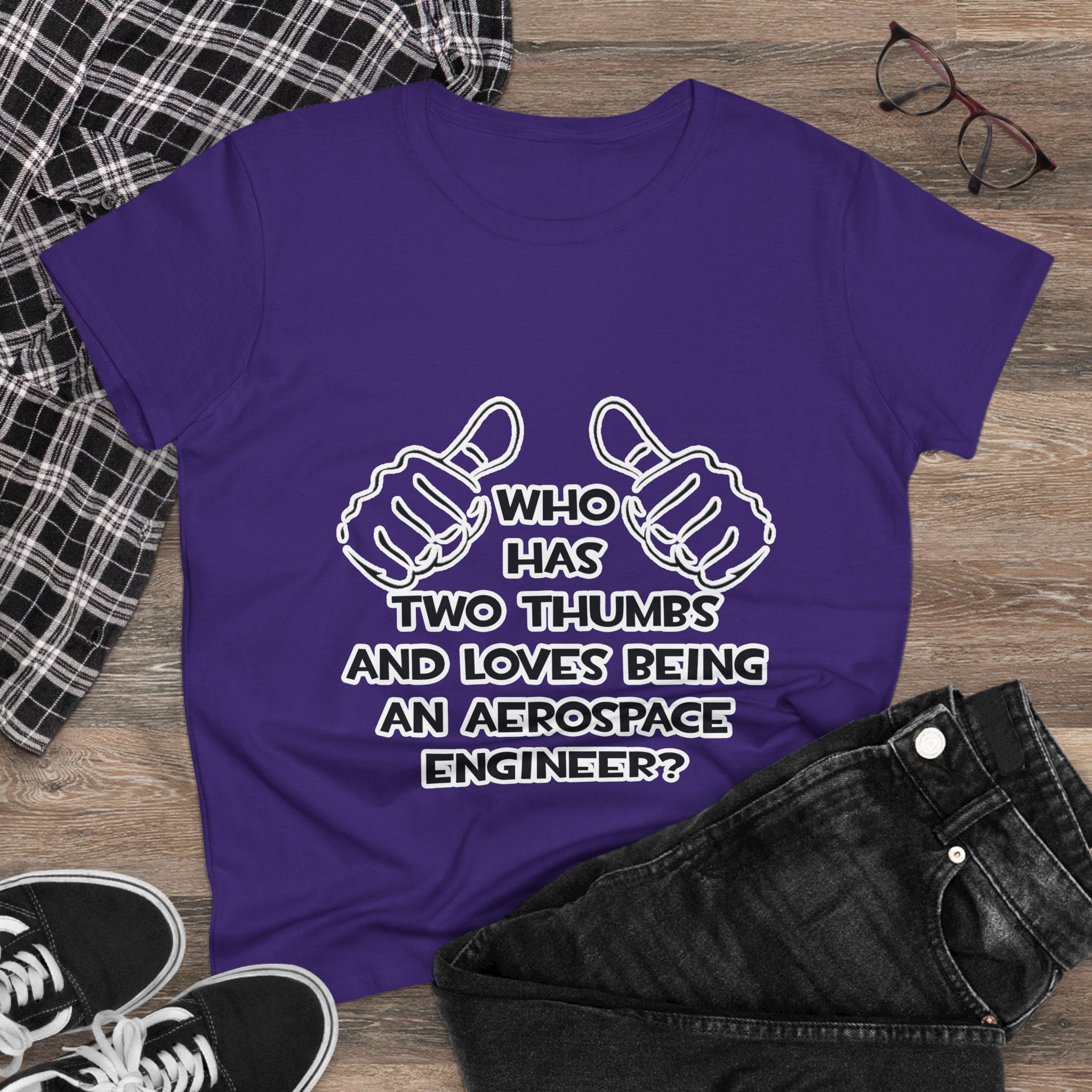 Two Thumbs...Aerospace Engineer - Women's Midweight Cotton Tee