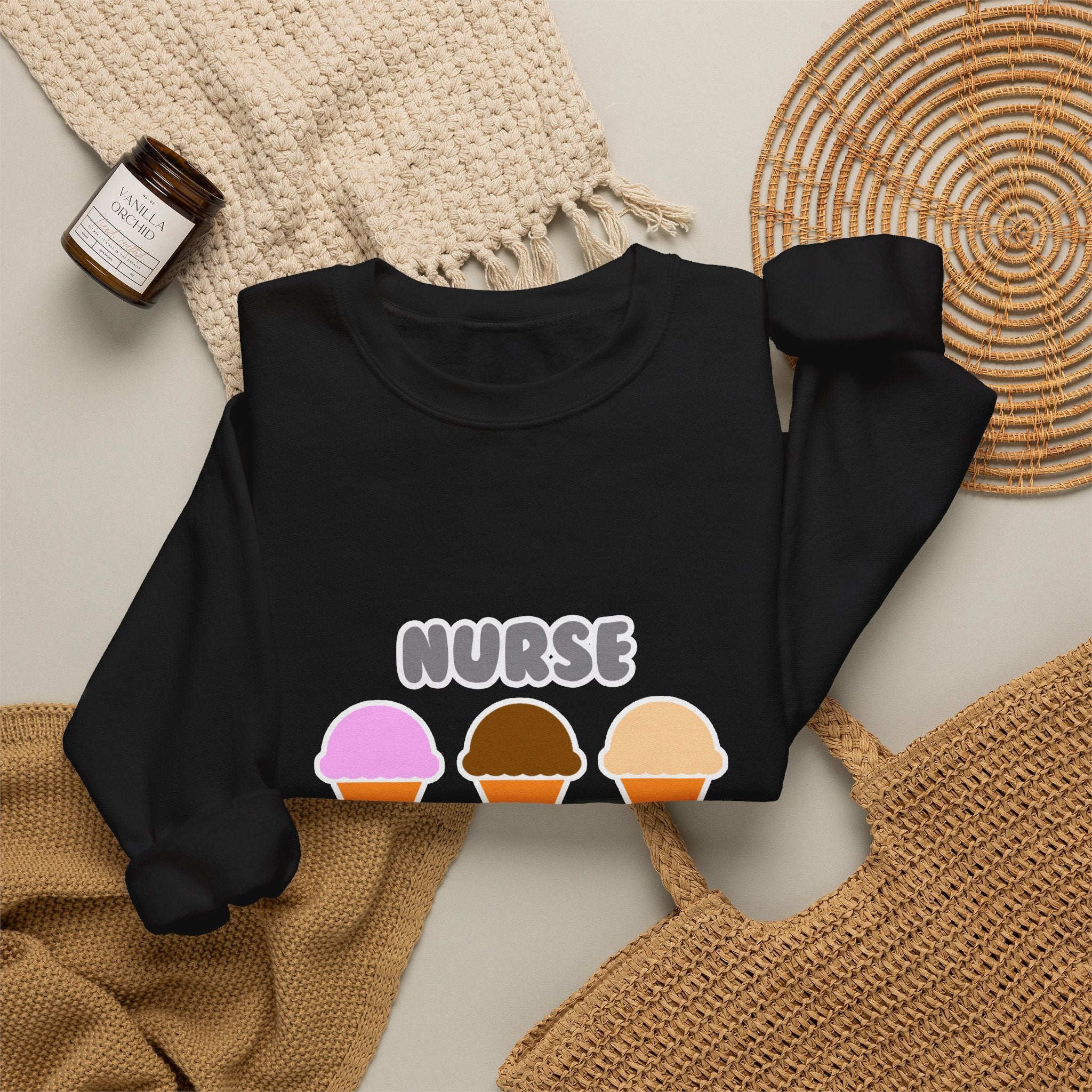 Nurse ... Will Work For Ice Cream - Unisex Heavy Blend™ Crewneck Sweatshirt