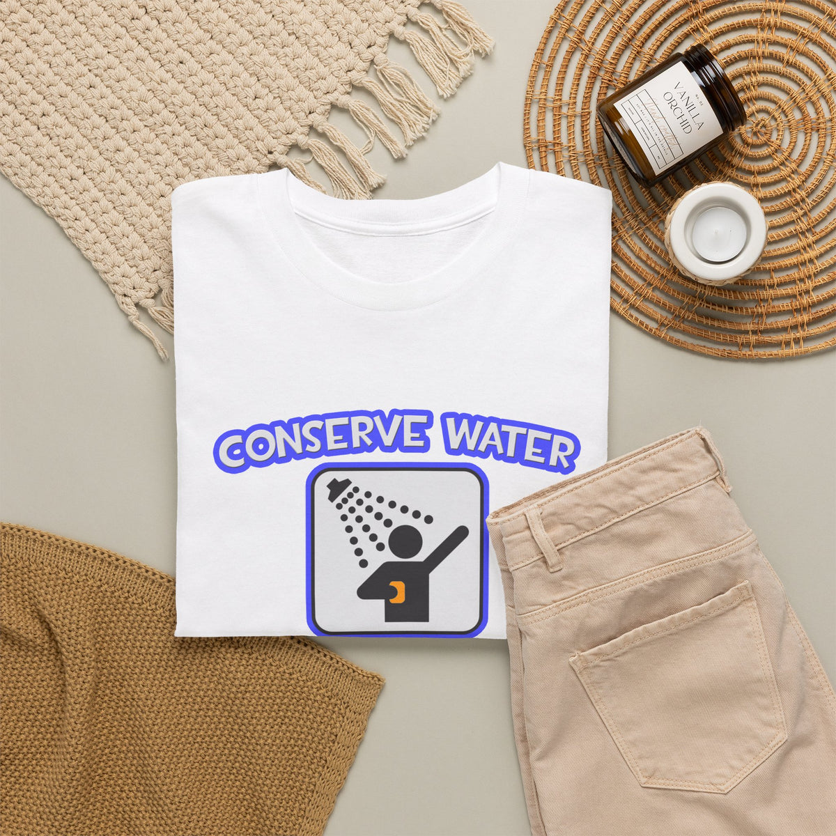 Conserve Water .. Shower With Dental Hygienist - Unisex Heavy Cotton Tee