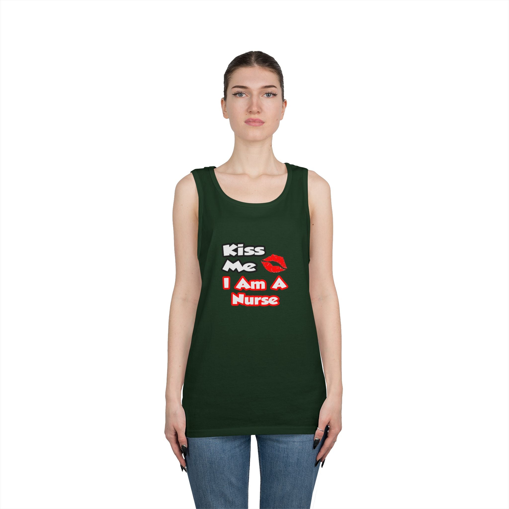 Kiss Me...I Am A Nurse - Unisex Heavy Cotton Tank Top