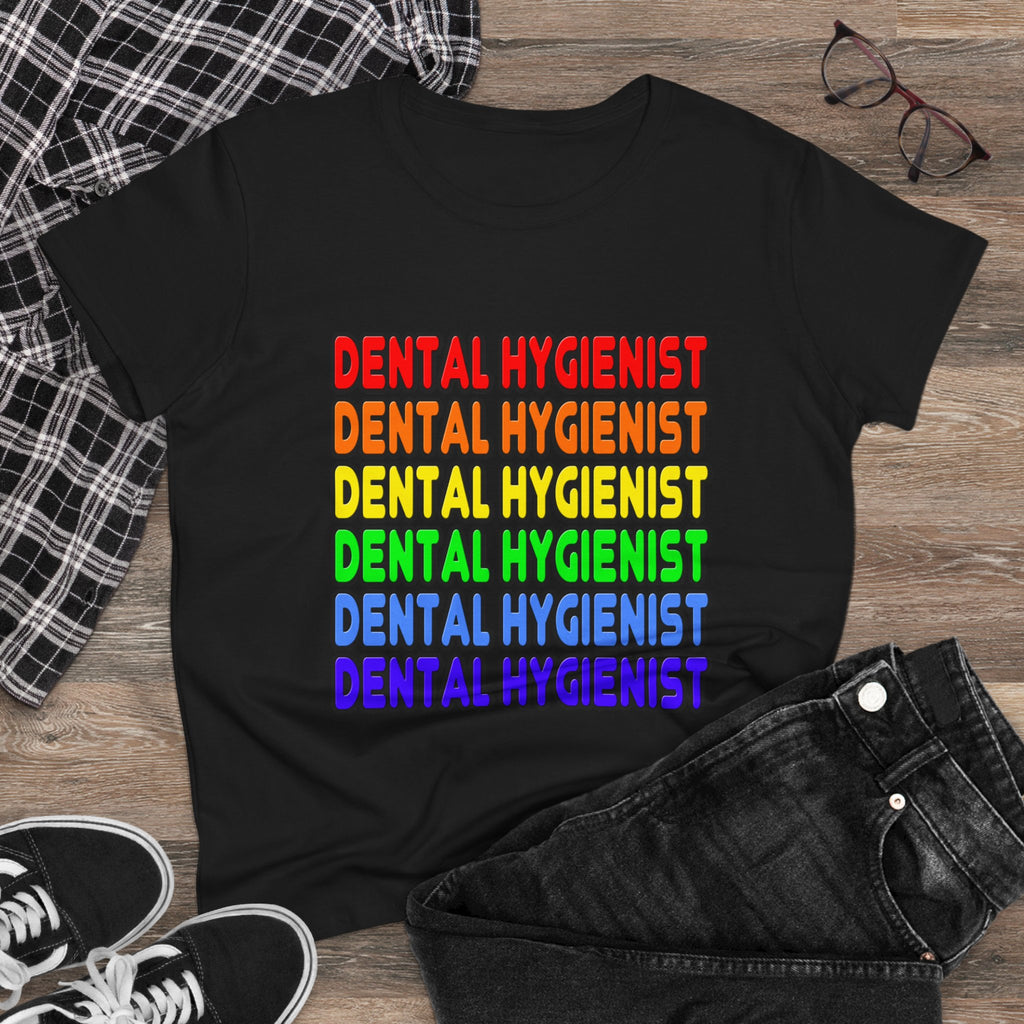 Rainbow Dental Hygienist - Women's Midweight Cotton Tee
