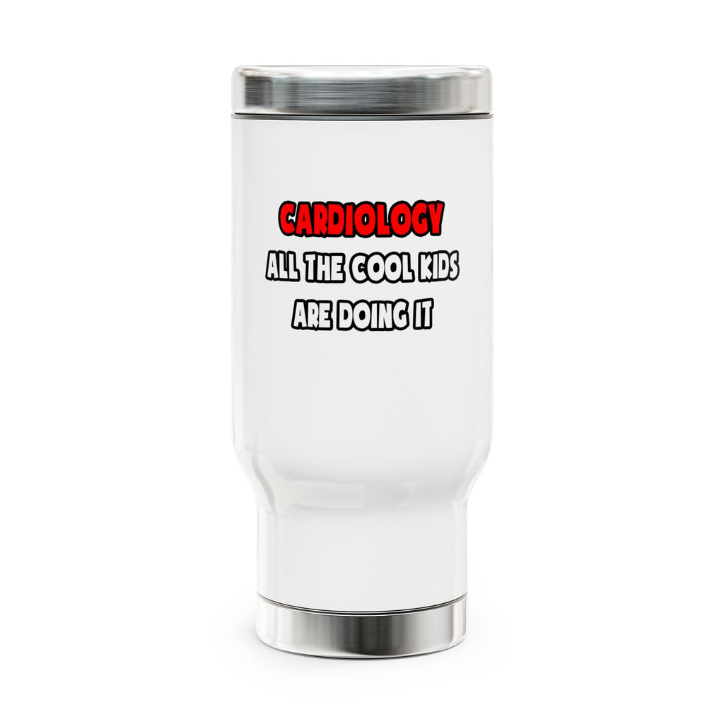 Funny Cardiologist Shirts and Gifts - Stainless Steel Travel Mug with Handle, 14oz