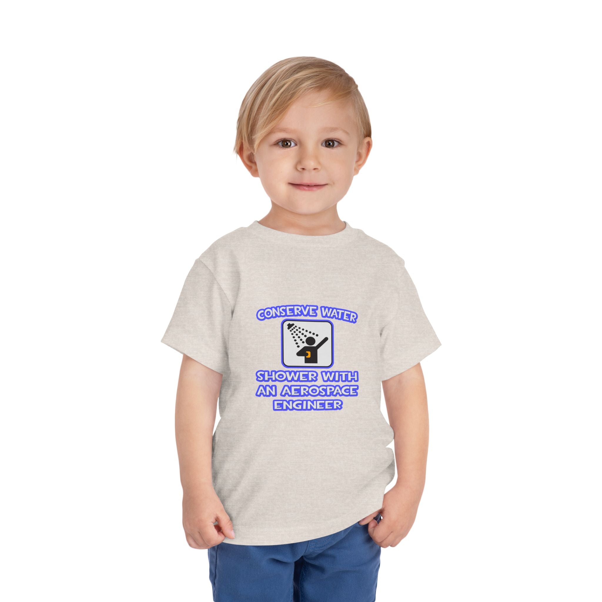Conserve Water .. Shower With Aerospace Engineer - Toddler Short Sleeve Tee