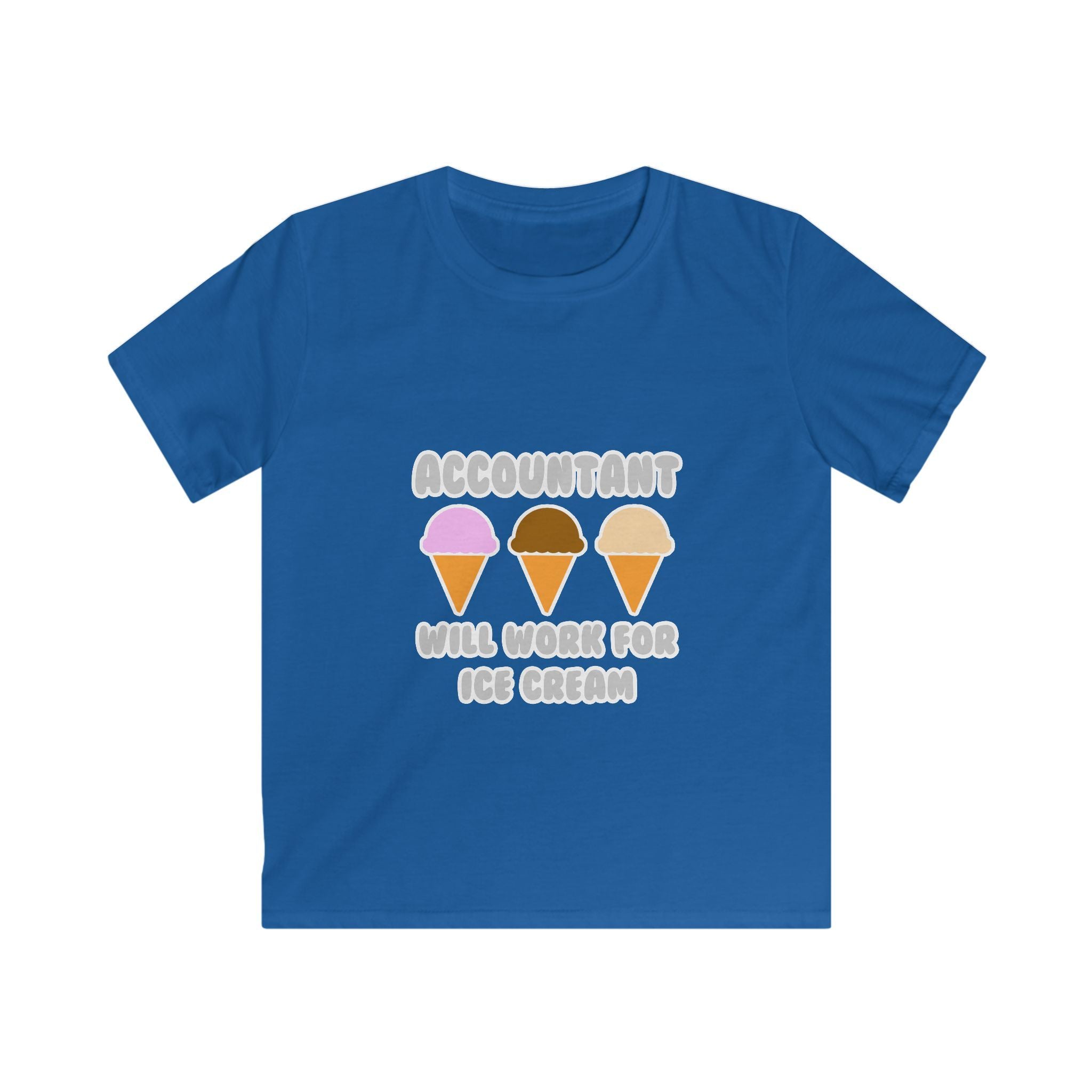 Accountant ... Will Work For Ice Cream - Kids Softstyle Tee