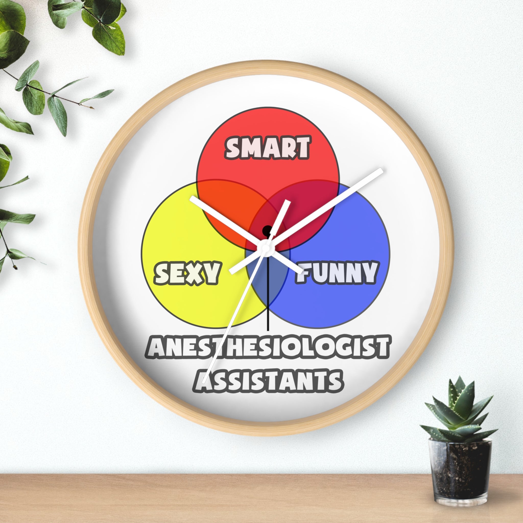 Venn Diagram .. Anesthesiologist Assistants - Wall Clock