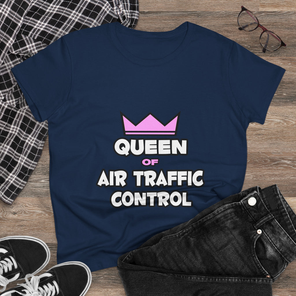Queen of Air Traffic Control - Women's Midweight Cotton Tee