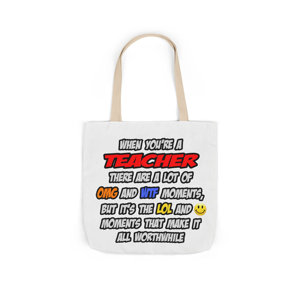 Teacher .. OMG WTF LOL - Canvas Tote Bag, 5-Color Straps