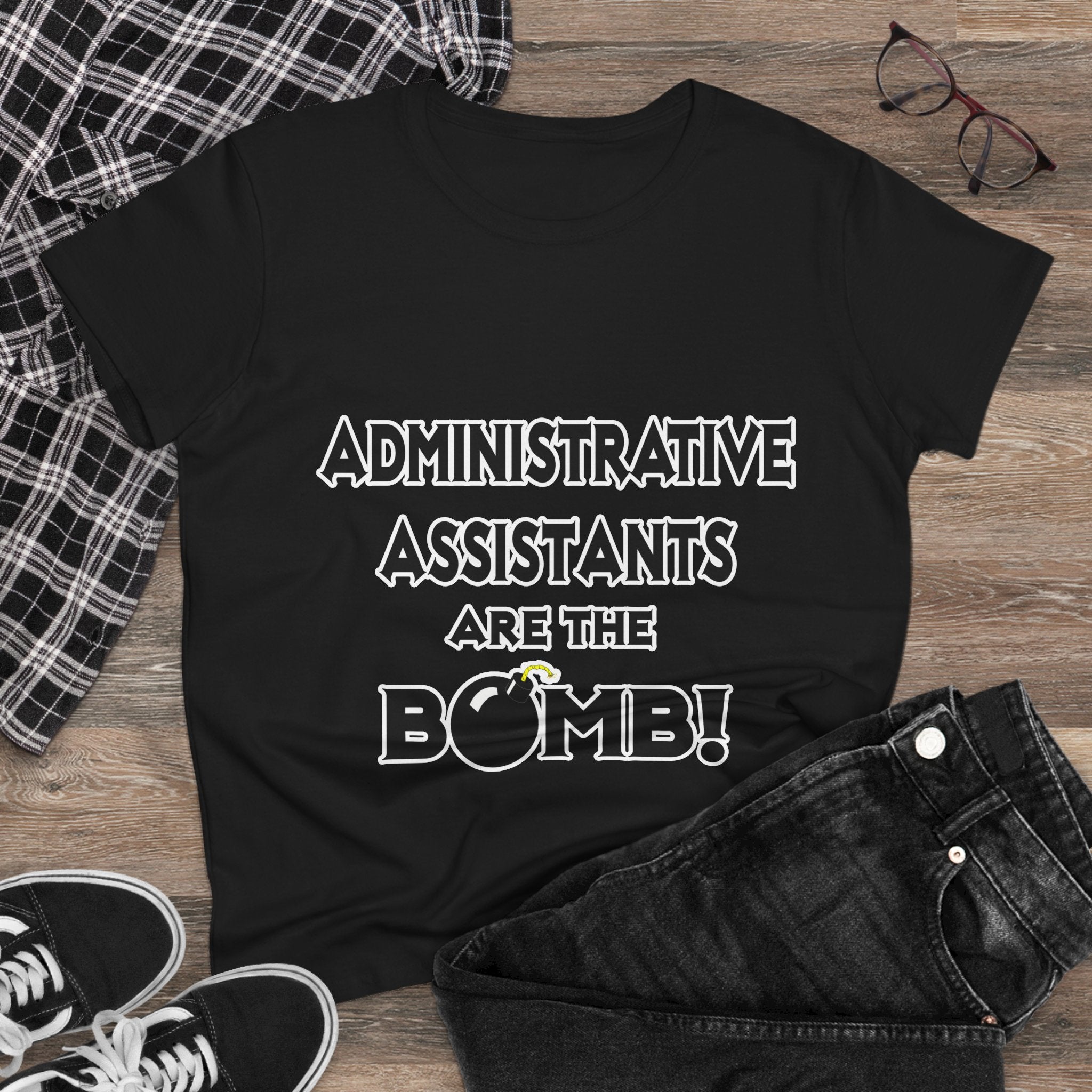 Administrative Assistants Are The Bomb! (2) - Women's Midweight Cotton Tee
