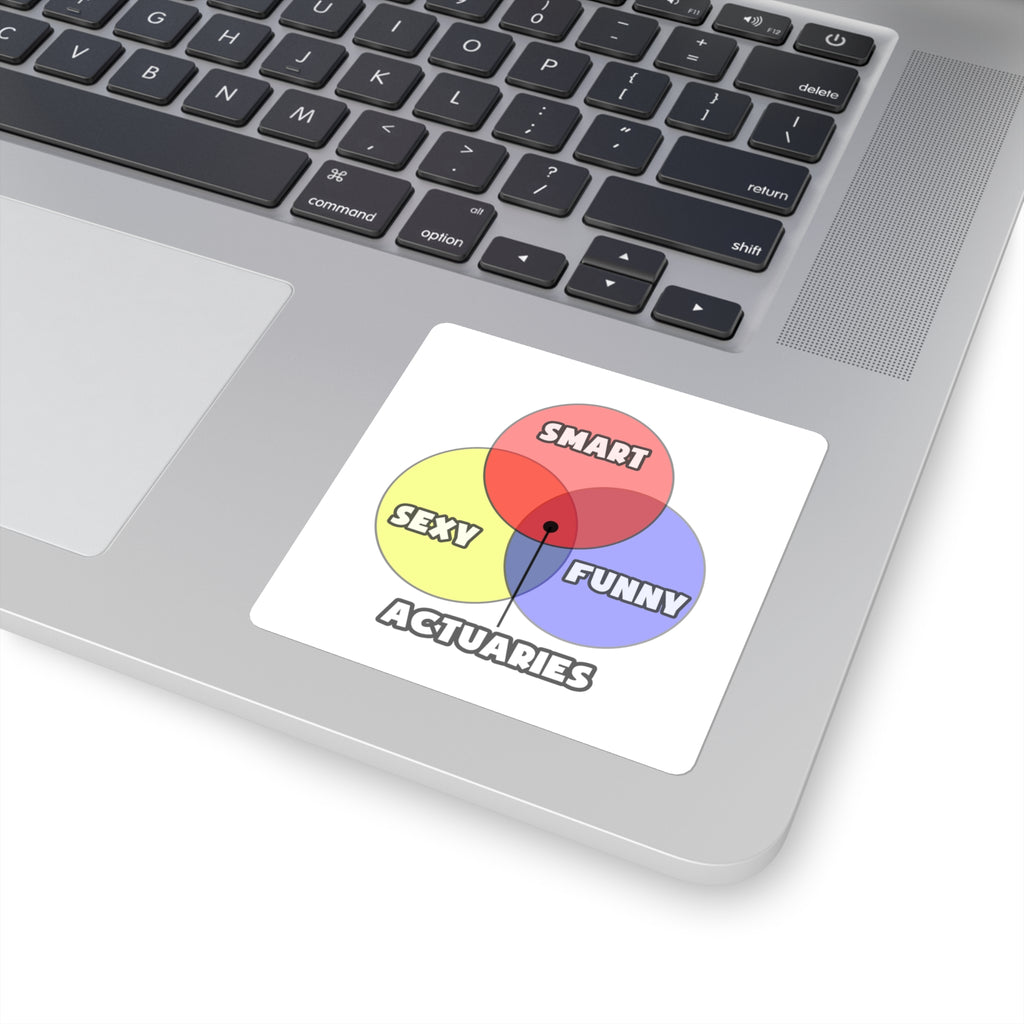 Venn Diagram .. Actuaries - Square Stickers