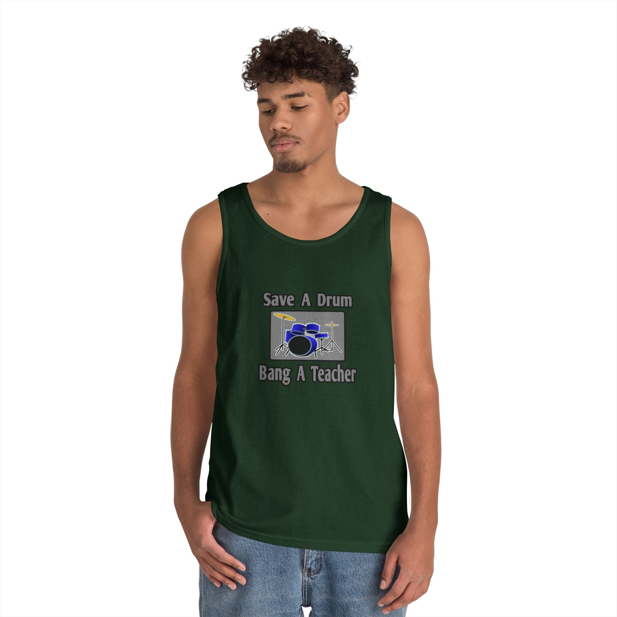 Save a Drum...Bang a Teacher - Unisex Heavy Cotton Tank Top
