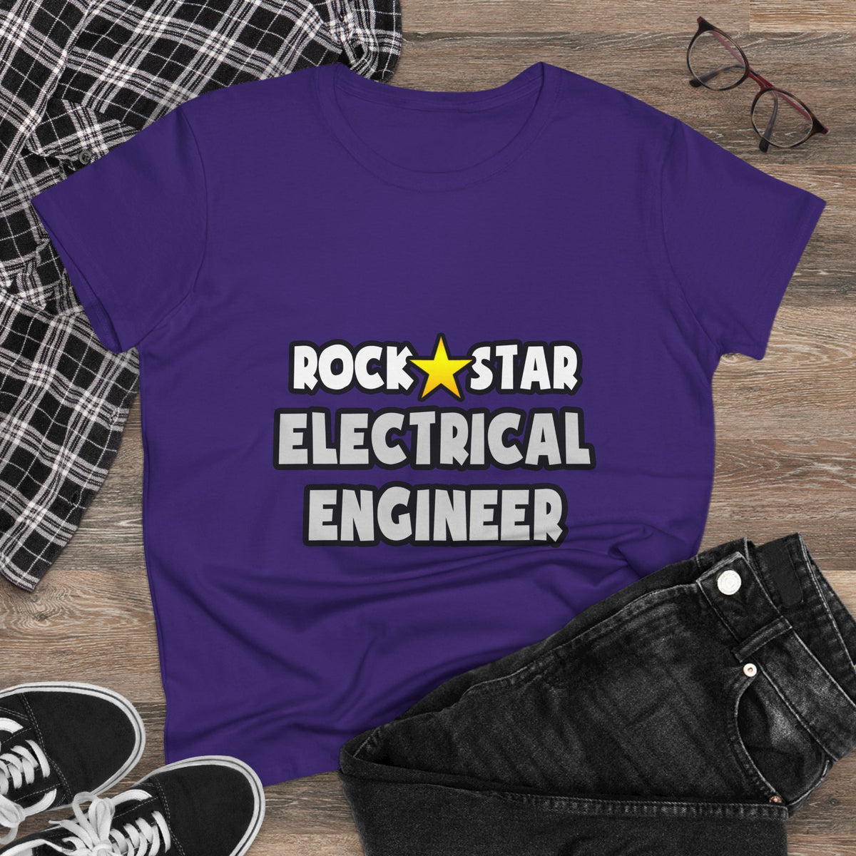 Rock Star Electrical Engineer - Women's Midweight Cotton Tee