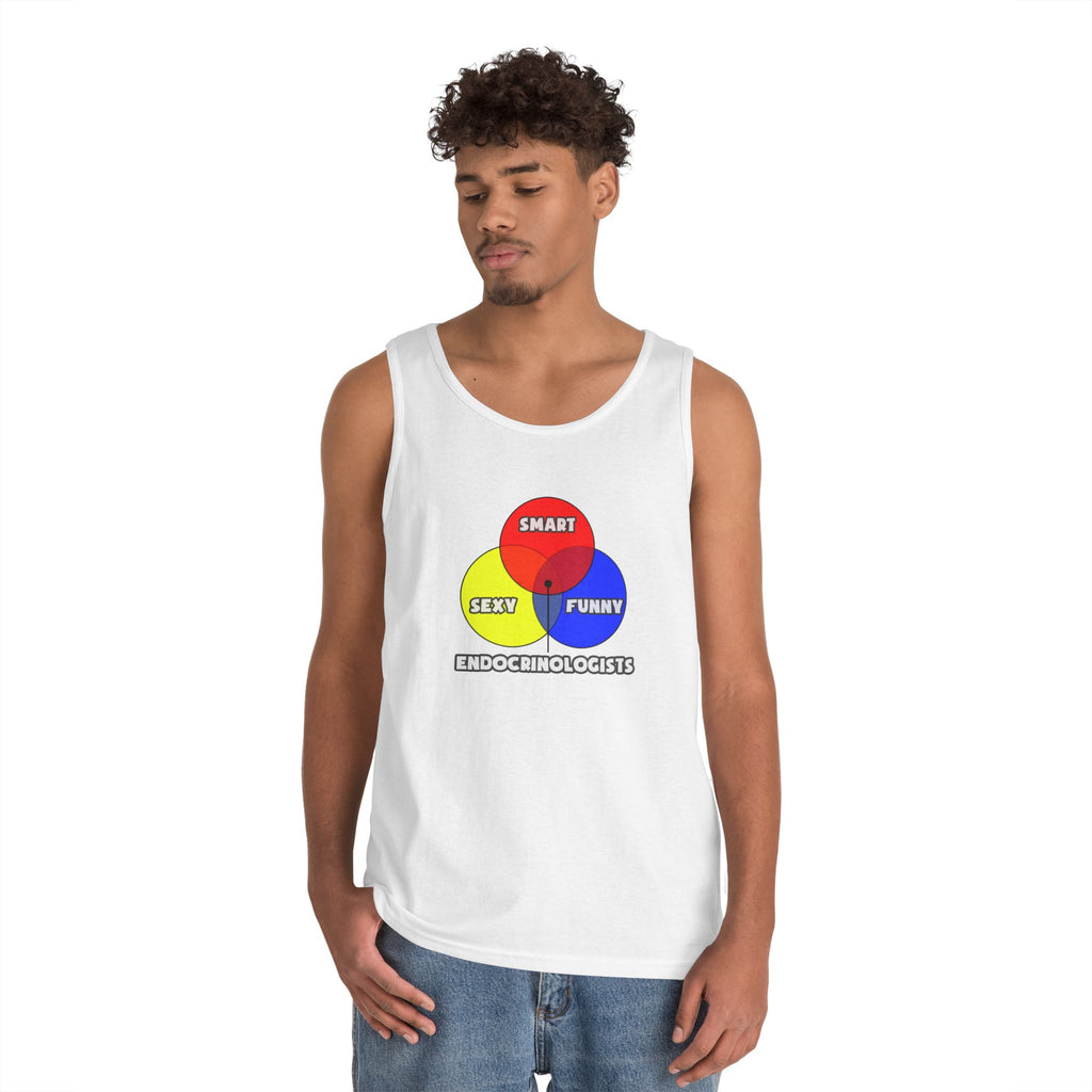 Venn Diagram .. Endocrinologists - Unisex Heavy Cotton Tank Top