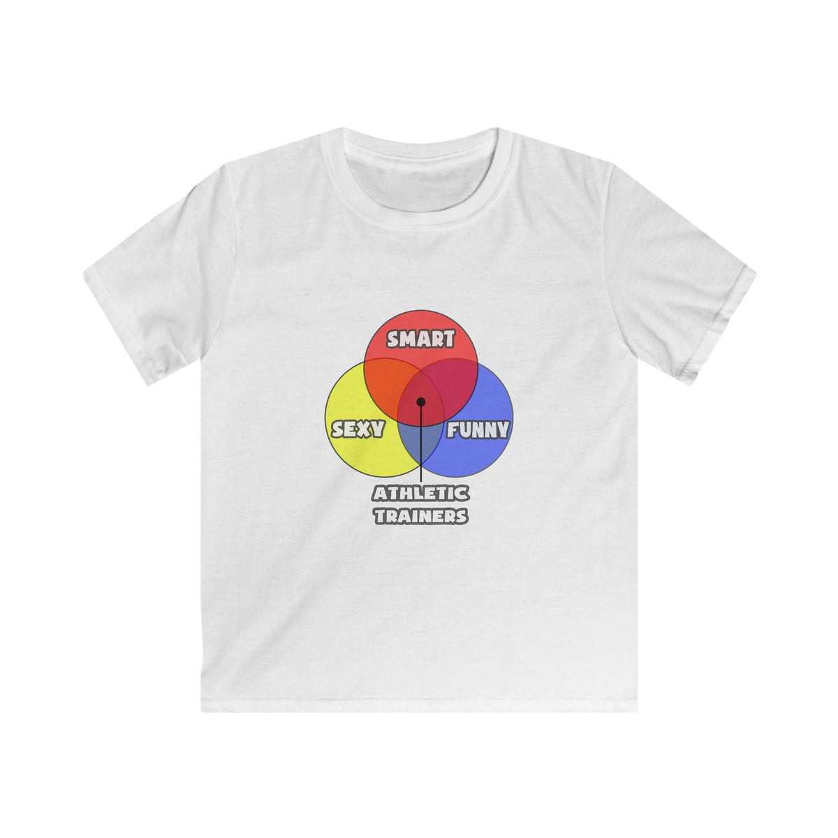 Venn Diagram .. Athletic Trainers - Kids Softstyle Tee