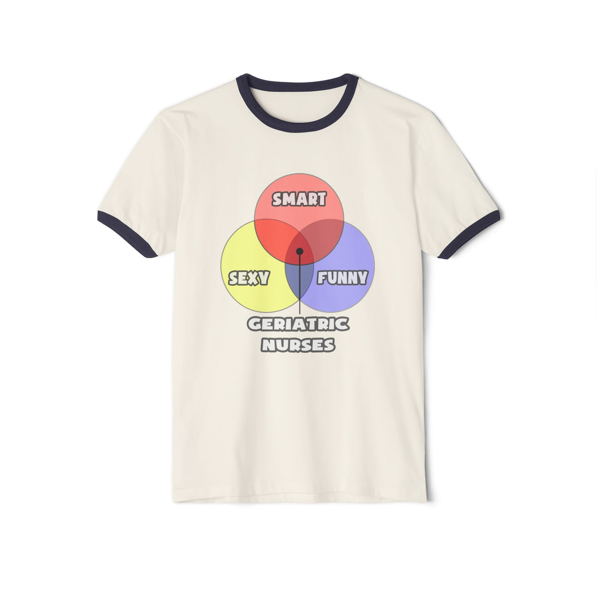 Venn Diagram .. Geriatric Nurses - Unisex Cotton Ringer T-Shirt
