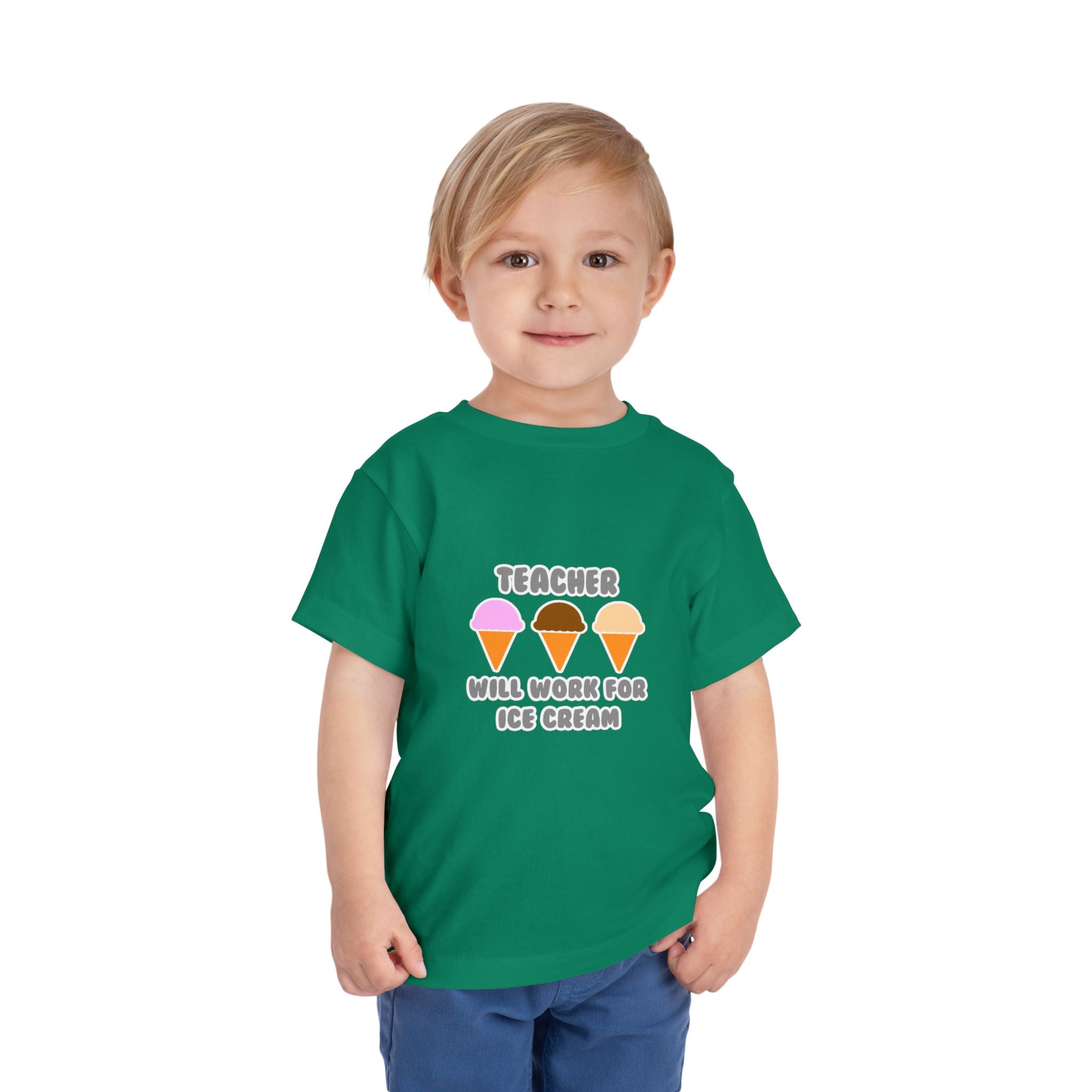Teacher ... Will Work For Ice Cream - Toddler Short Sleeve Tee