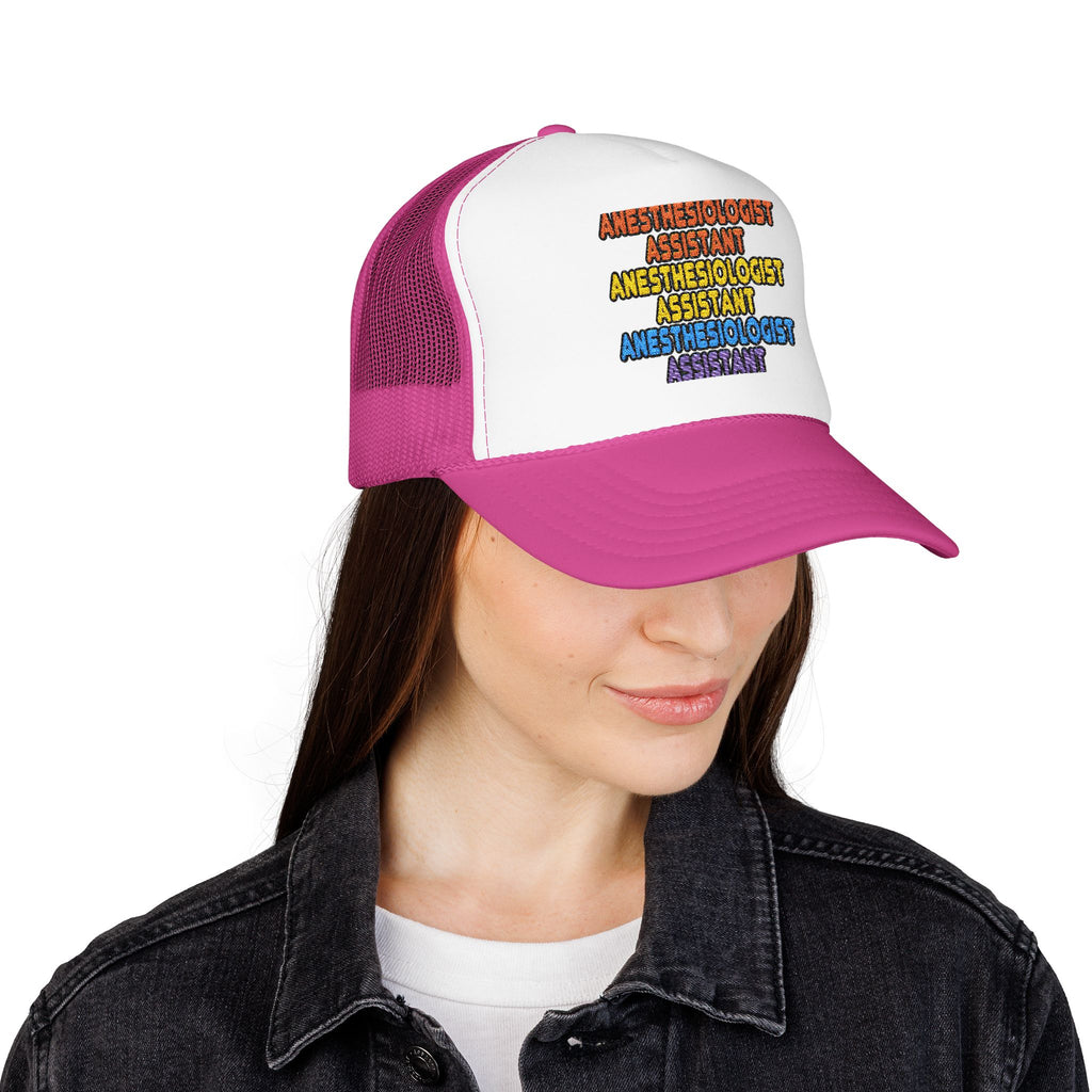 Rainbow Anesthesiologist Assistant - Foam Trucker Hat