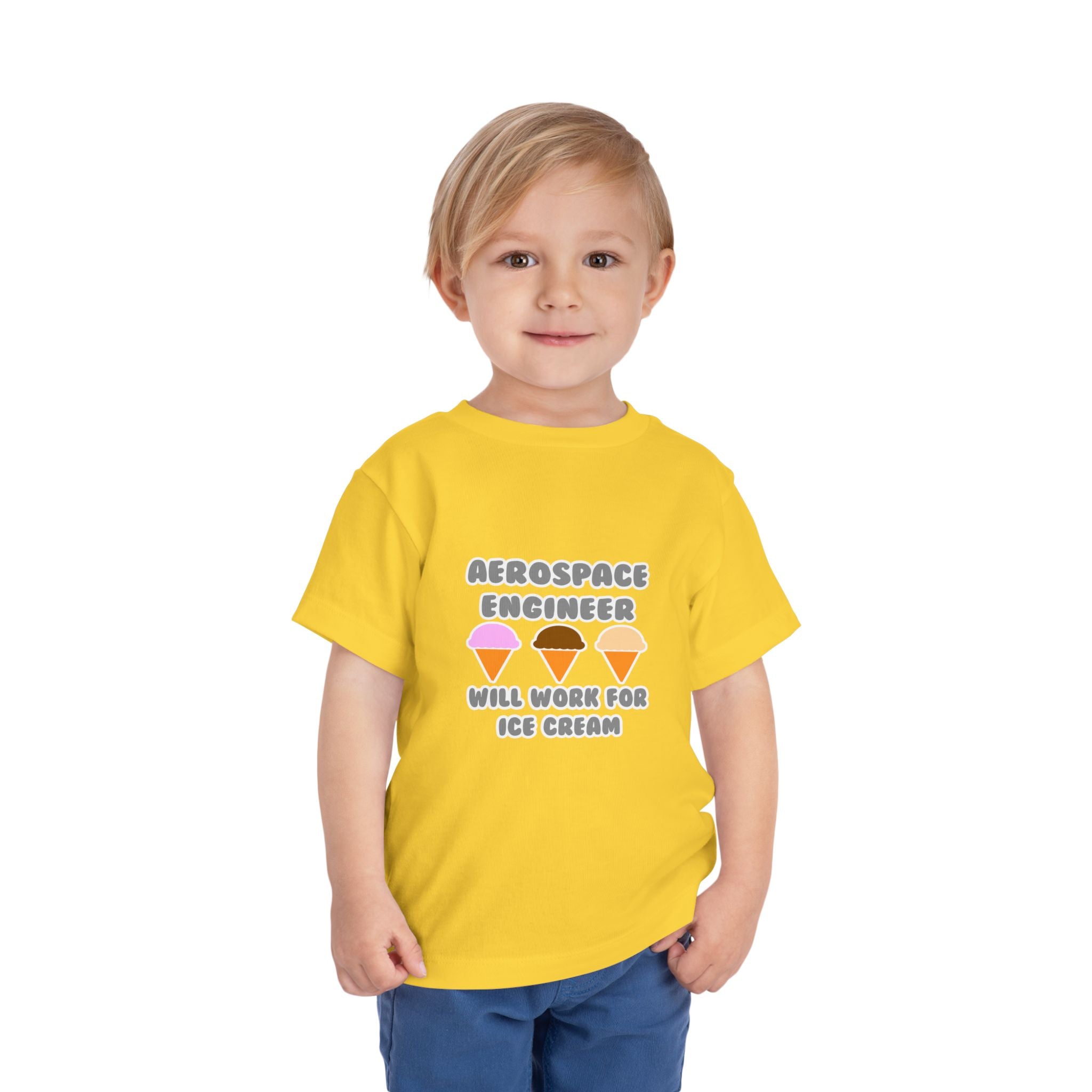 Aerospace Engineer ... Will Work For Ice Cream - Toddler Short Sleeve Tee