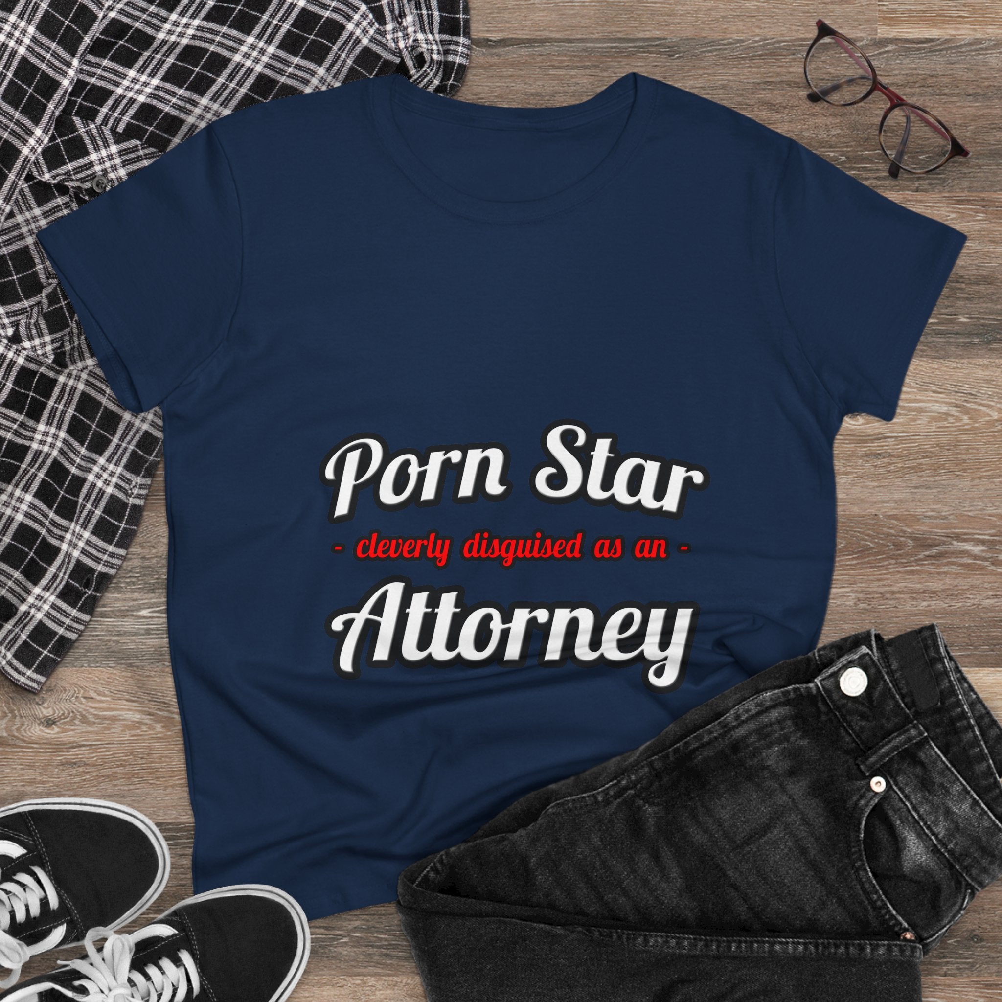 Porn Star... Attorney - Women's Midweight Cotton Tee