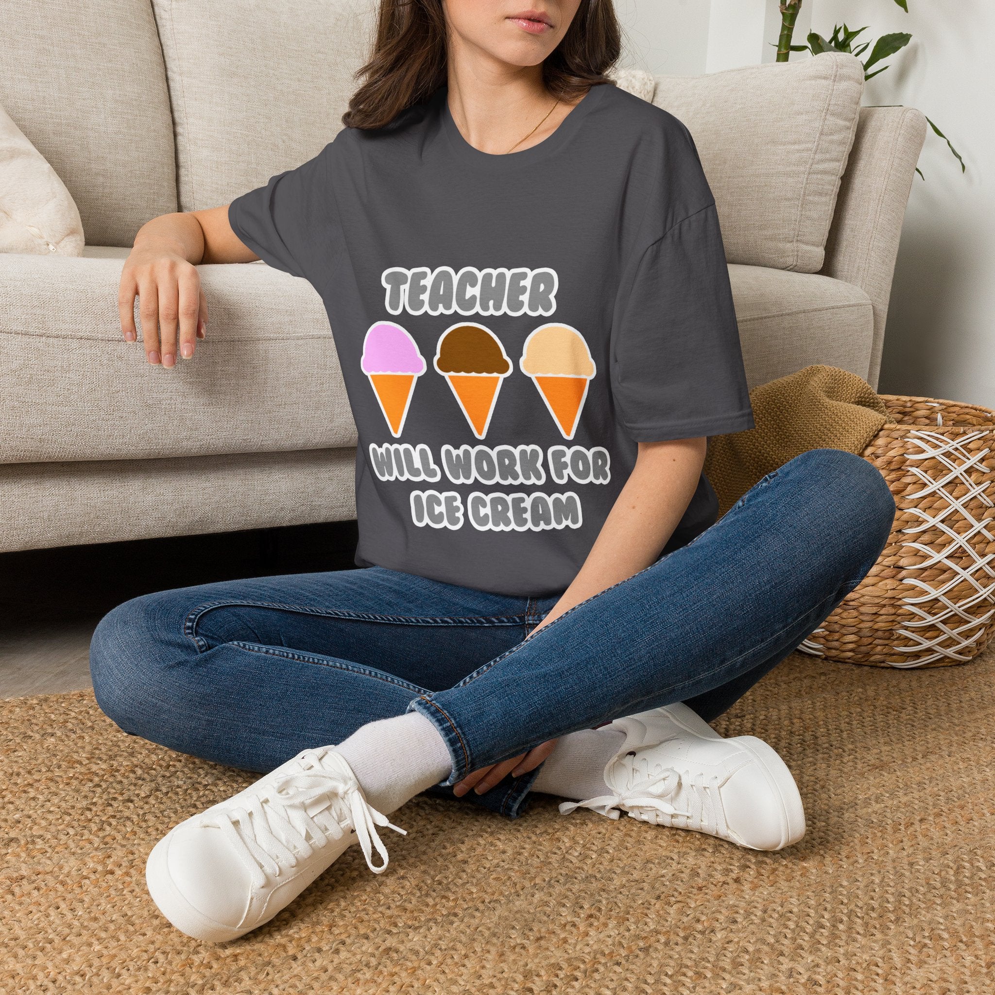 Teacher ... Will Work For Ice Cream - Unisex Softstyle T-Shirt