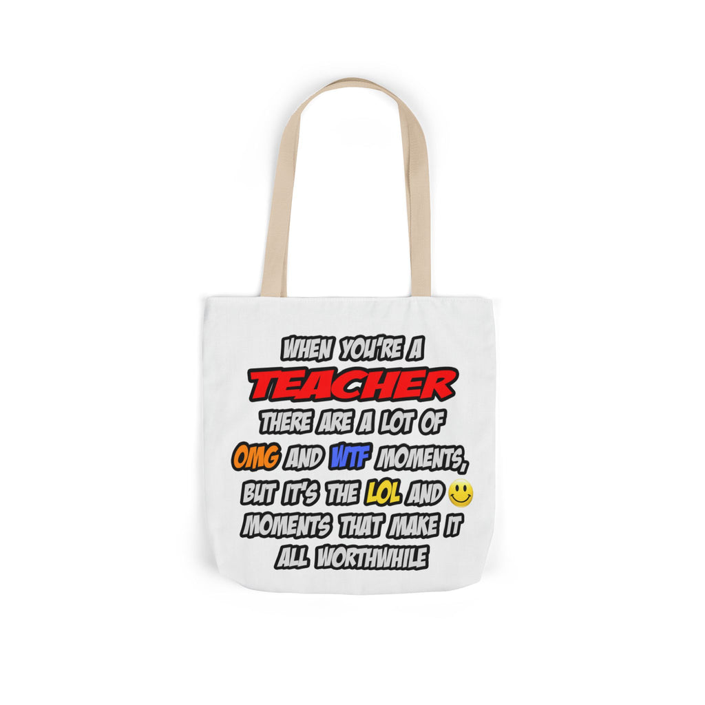 Teacher .. OMG WTF LOL - Canvas Tote Bag, 5-Color Straps