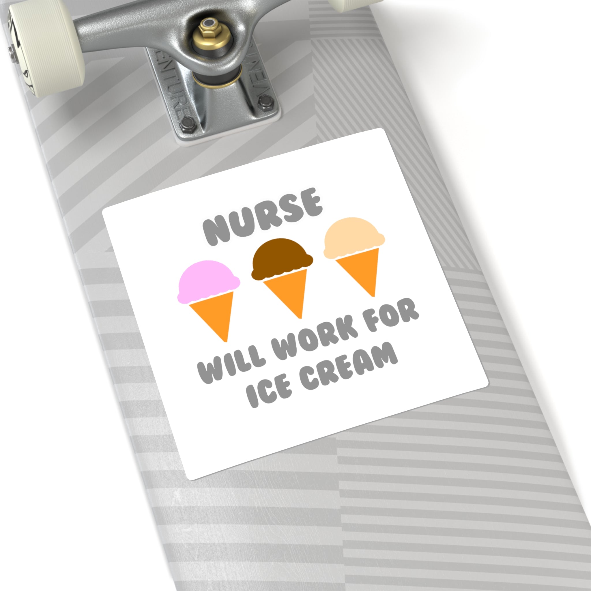 Nurse ... Will Work For Ice Cream - Square Stickers