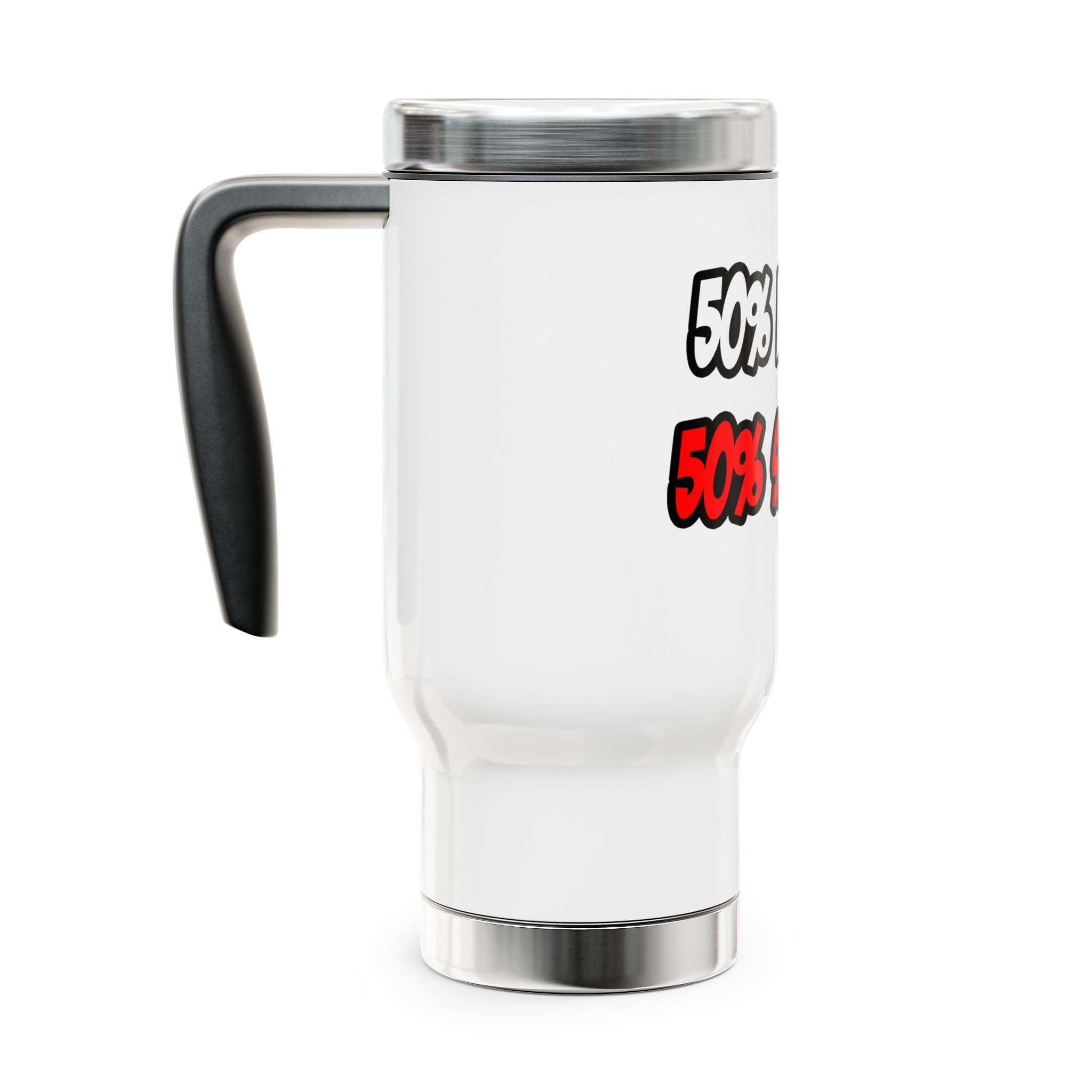 Half Engineer...Half Superhero - Stainless Steel Travel Mug with Handle, 14oz