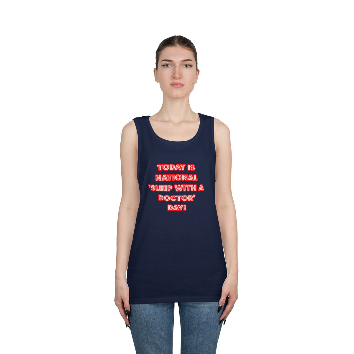National 'Sleep With a Doctor' Day - Unisex Heavy Cotton Tank Top