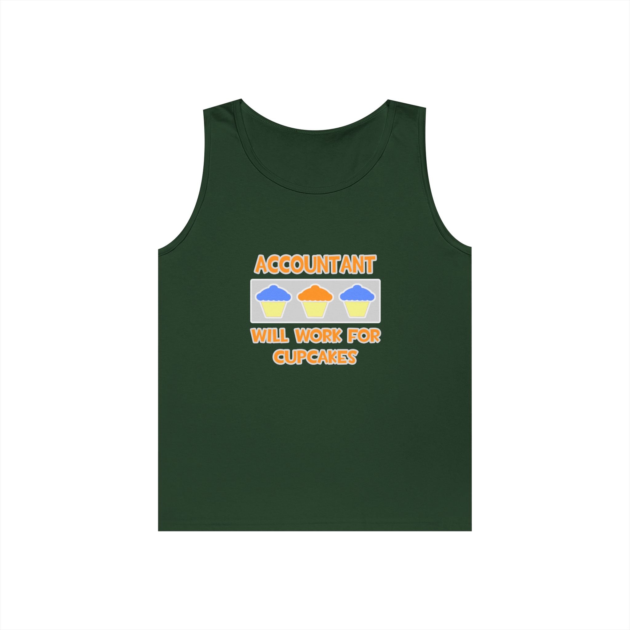 Accountant ... Will Work For Cupcakes - Unisex Heavy Cotton Tank Top