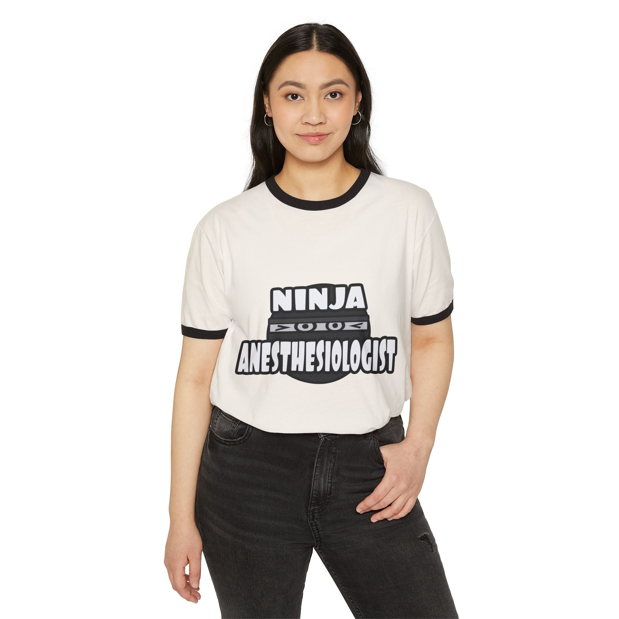 Ninja Anesthesiologist - Unisex Cotton Ringer T-Shirt