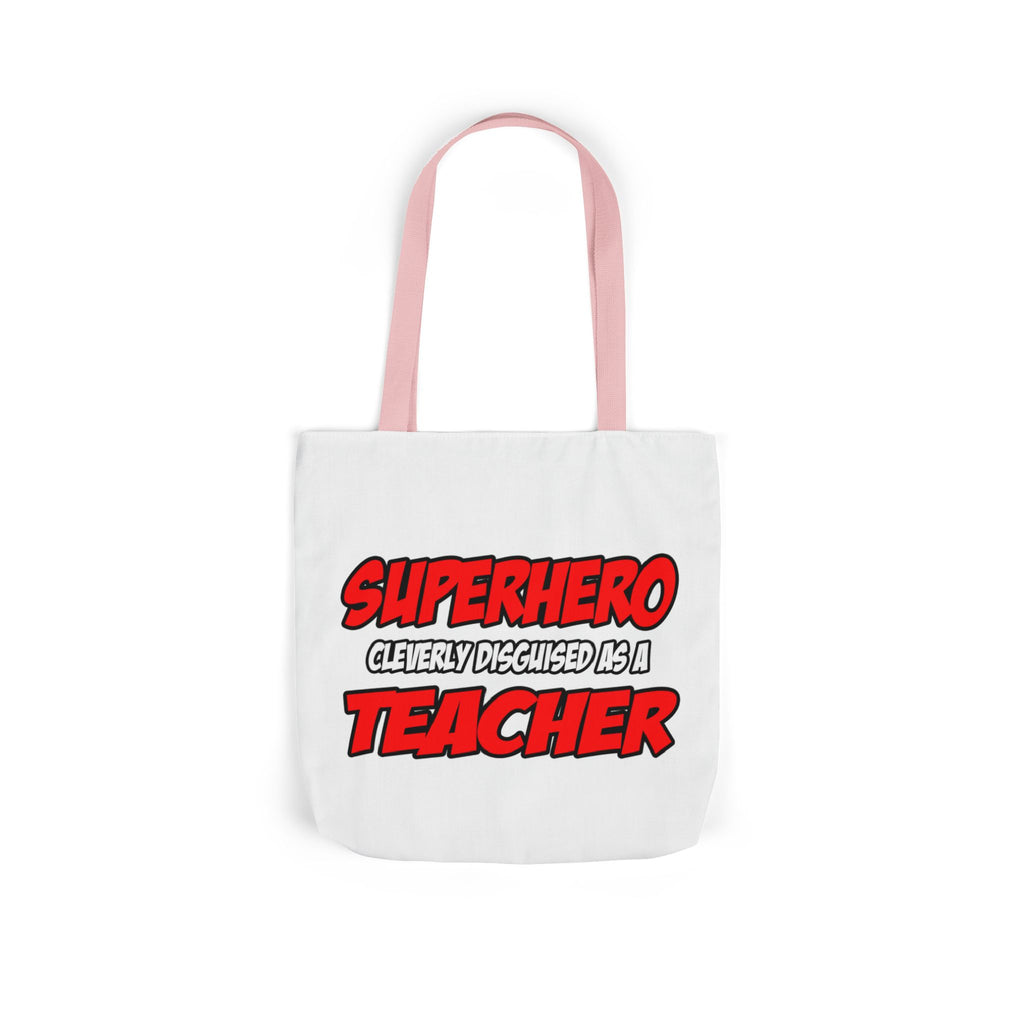 Superhero...Teacher - Canvas Tote Bag, 5-Color Straps