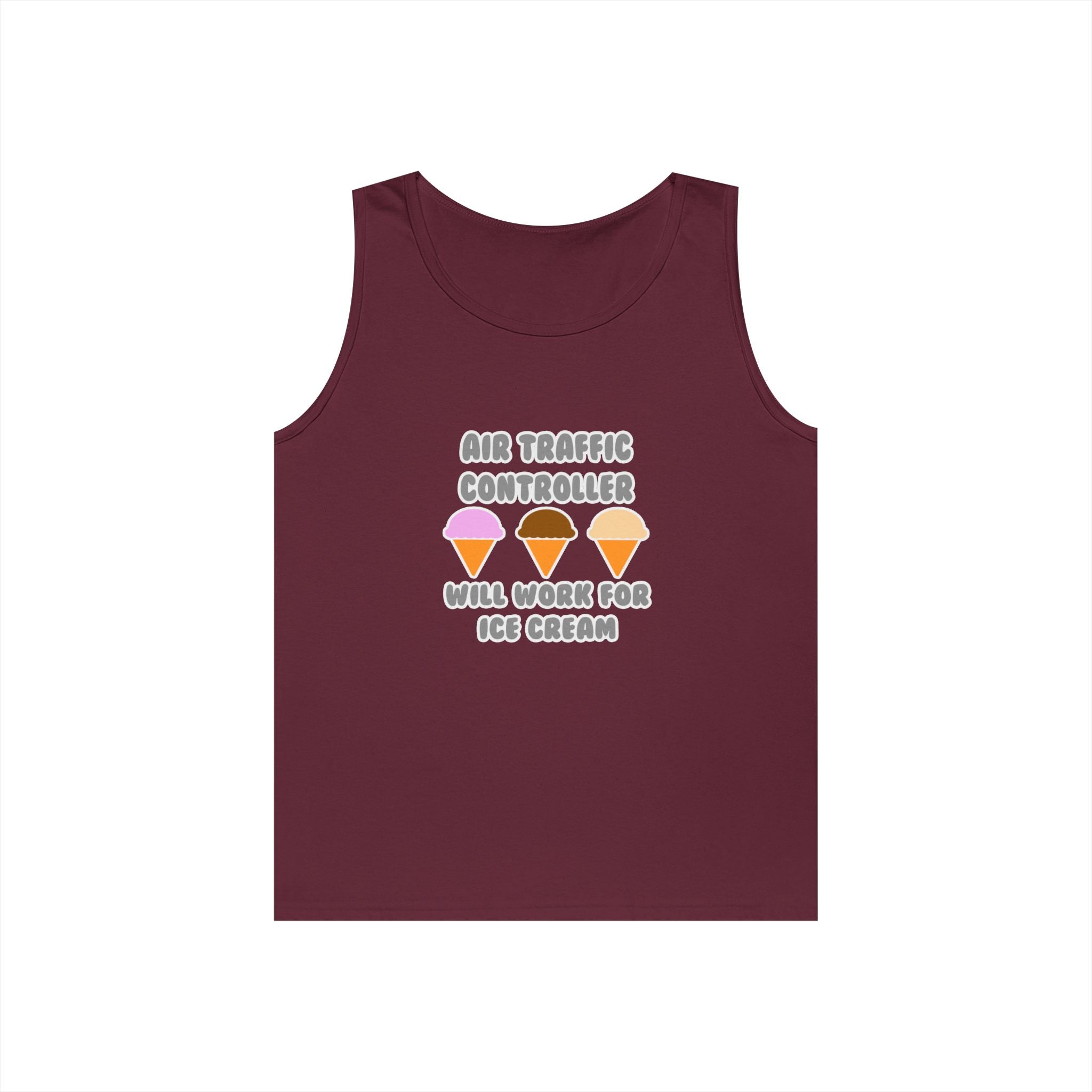 Air Traffic Controller ... Will Work For Ice Cream - Unisex Heavy Cotton Tank Top
