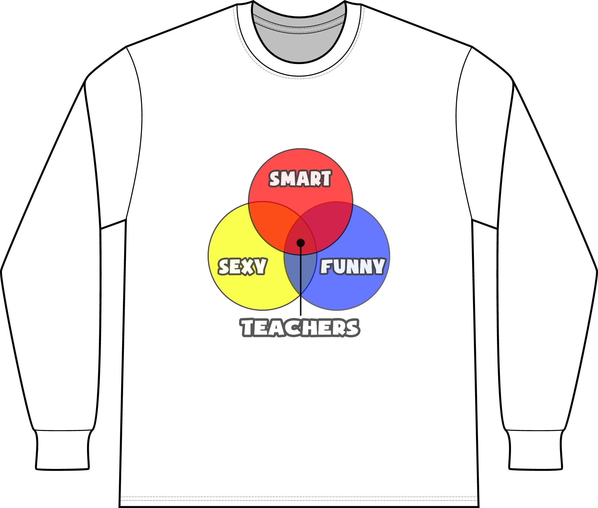 Venn Diagram .. Teachers - Unisex Long Sleeve T-Shirt