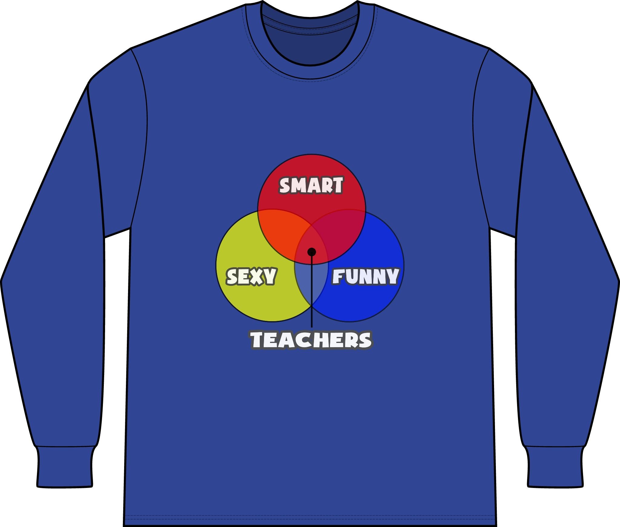 Venn Diagram .. Teachers - Unisex Long Sleeve T-Shirt