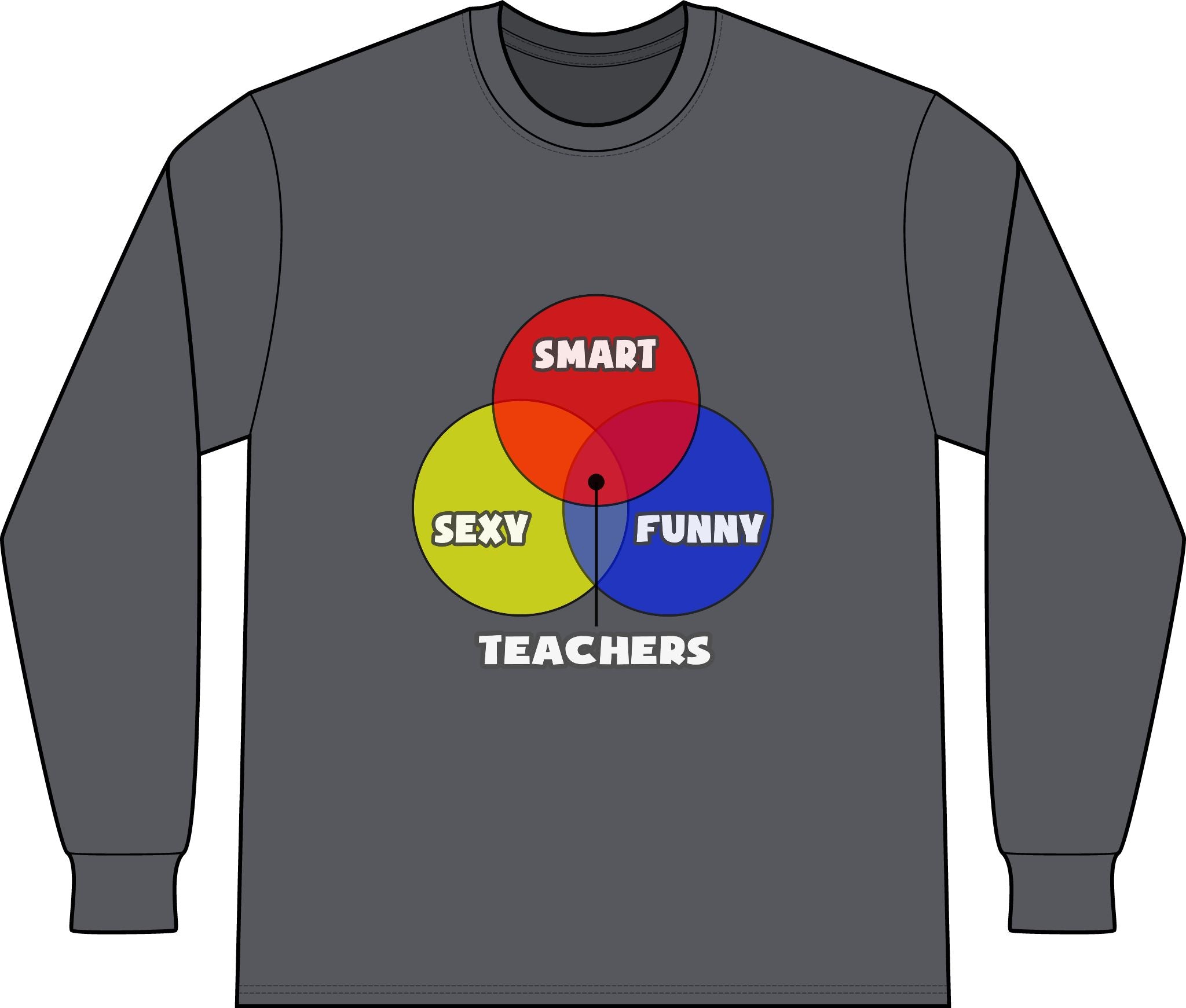 Venn Diagram .. Teachers - Unisex Long Sleeve T-Shirt